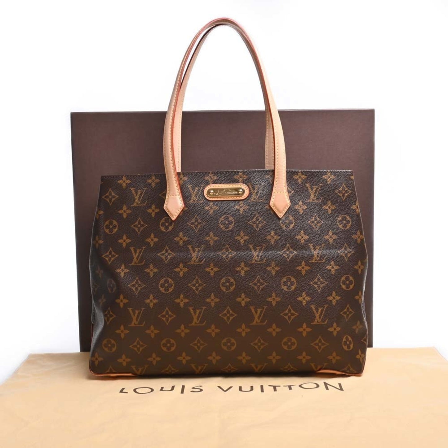 LOUIS VUITTON Monogram Wilshire MM Tote Bag M45644 Brown Women's