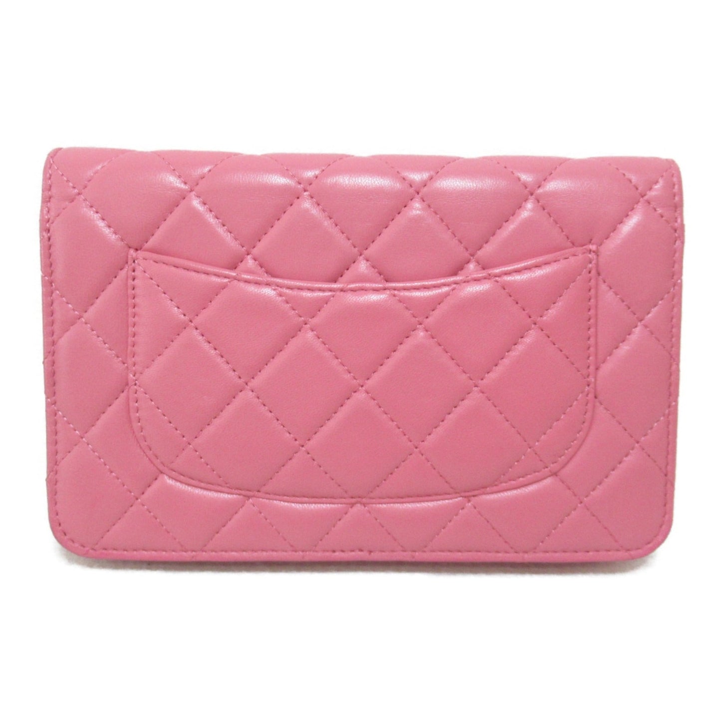 CHANEL Chain wallet Pink Lambskin [sheep leather]