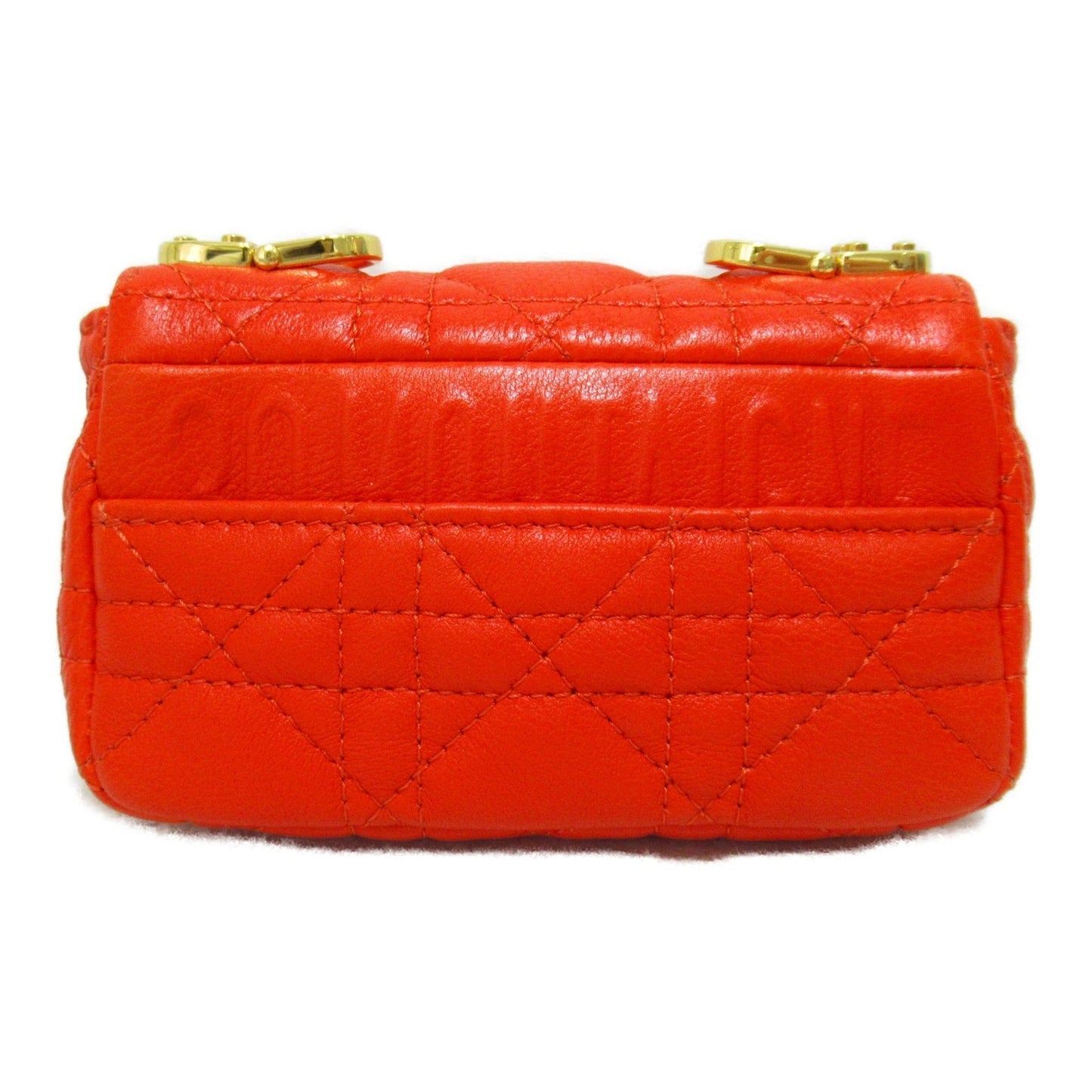 Dior card micro bag Orange leather S2022UWHC37O