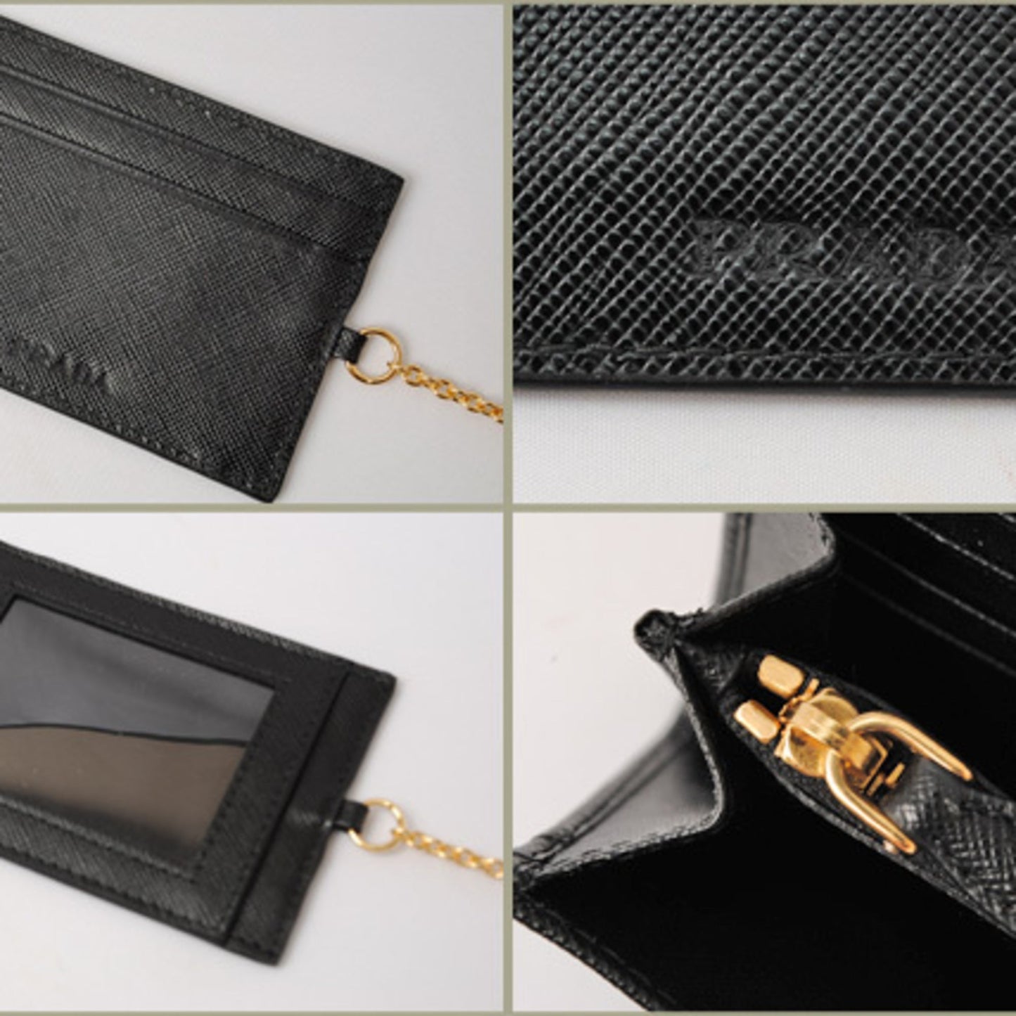 Prada Wallet PRADA Long wallet 1M1132 Pass Case with Saffiano Triangle NERO Black Outlet