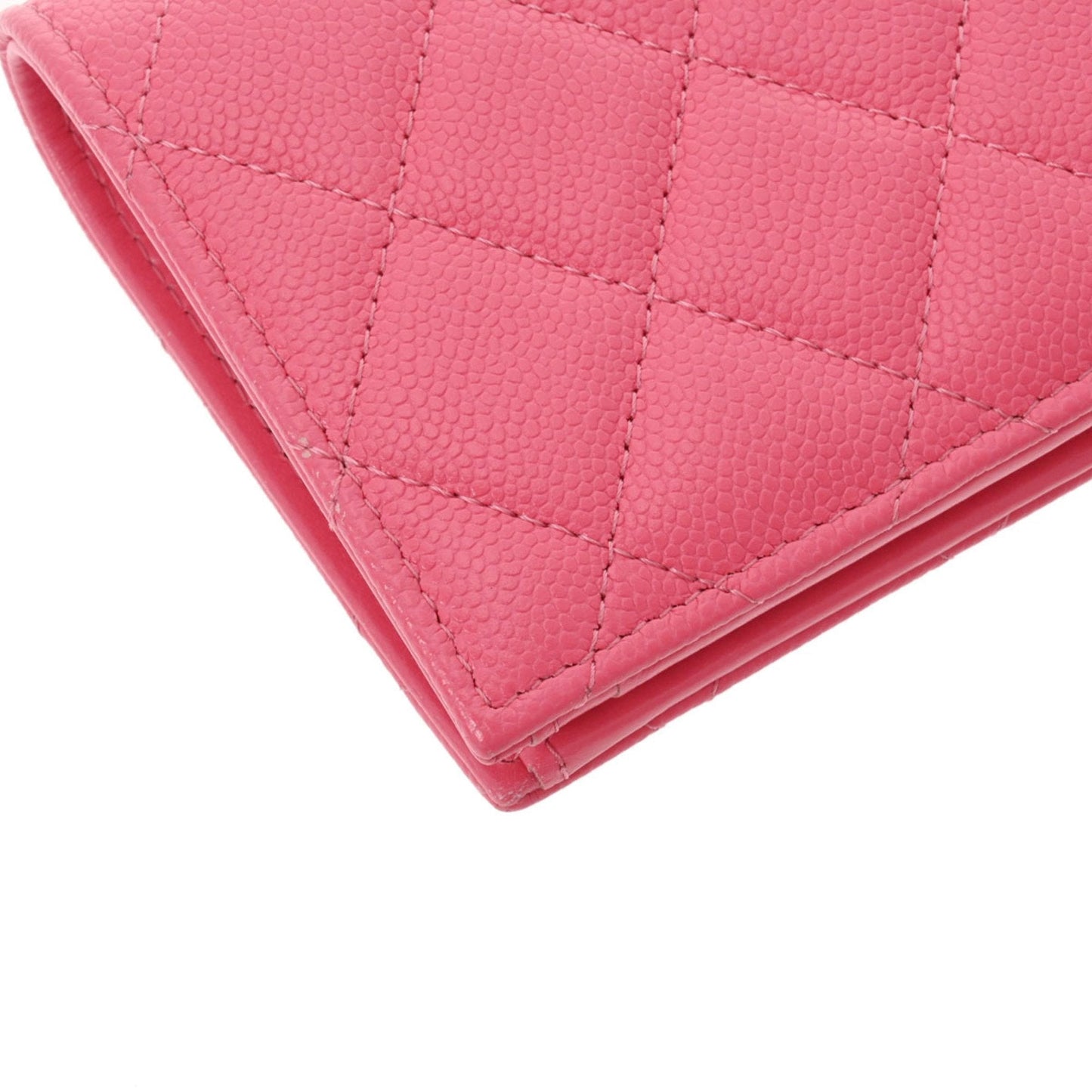 CHANEL matelasse pink ladies caviar skin folio wallet