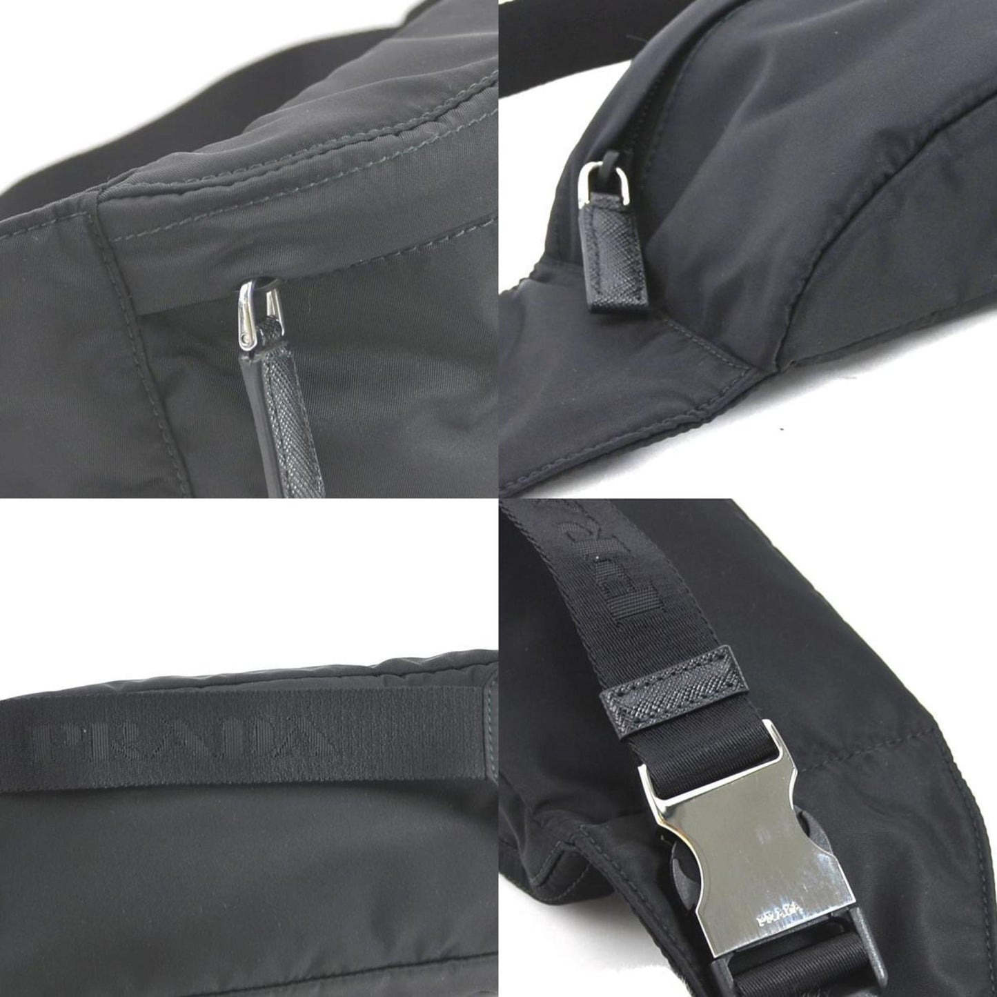 PRADA waist bag body nylon black unisex 2VL034 99532f