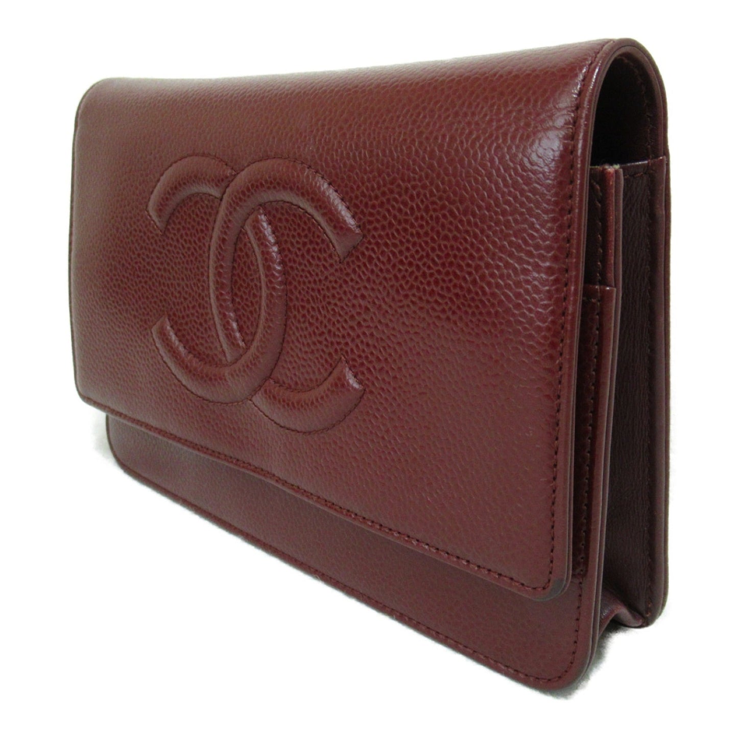 CHANEL Chain wallet Shoulder Bag Bordeaux system Caviar Skin [Grained Calf]