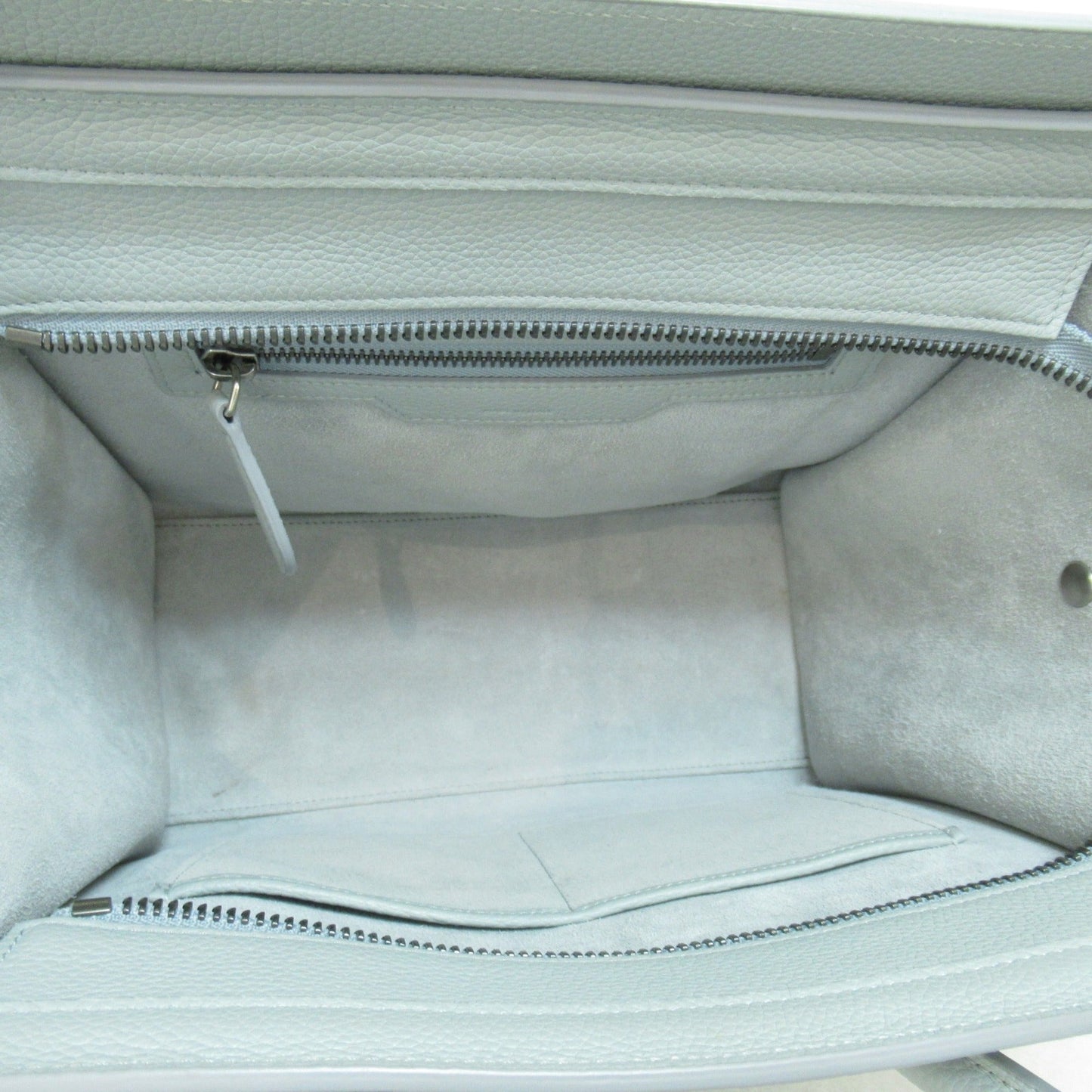 Celine Luggage Micro Shopper Tote Bag Blue Light blue leather