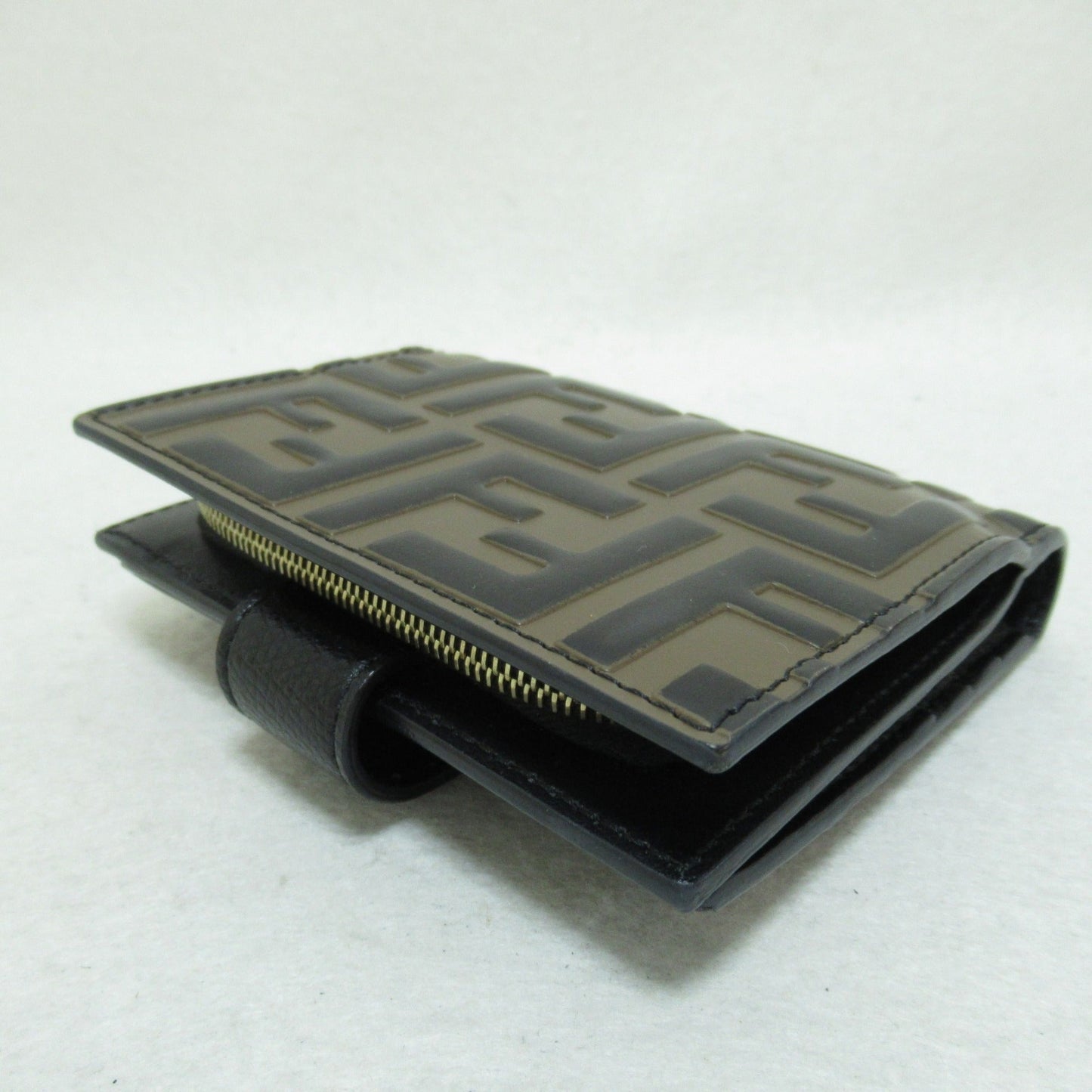 FENDI wallet Brown Black leather 8M0386