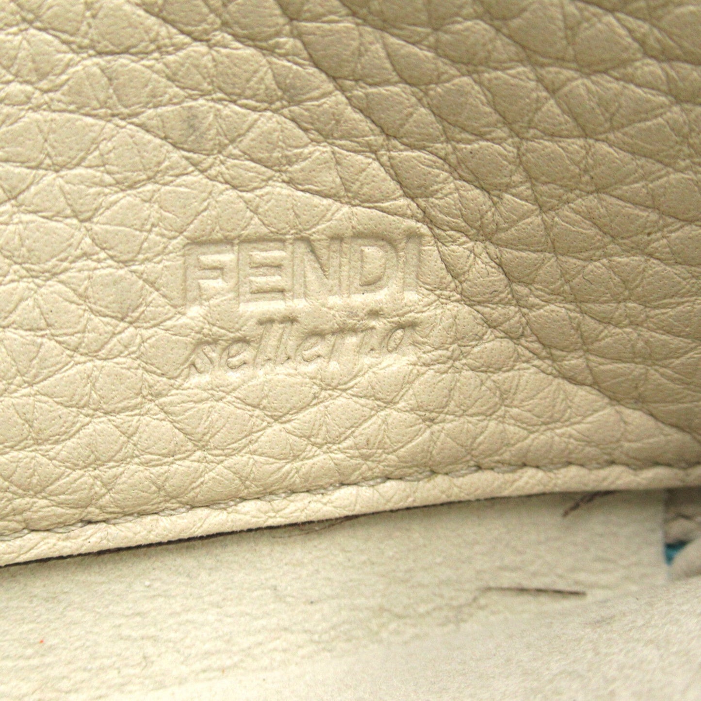 FENDI Selleria round long wallet Blue leather 8M0374