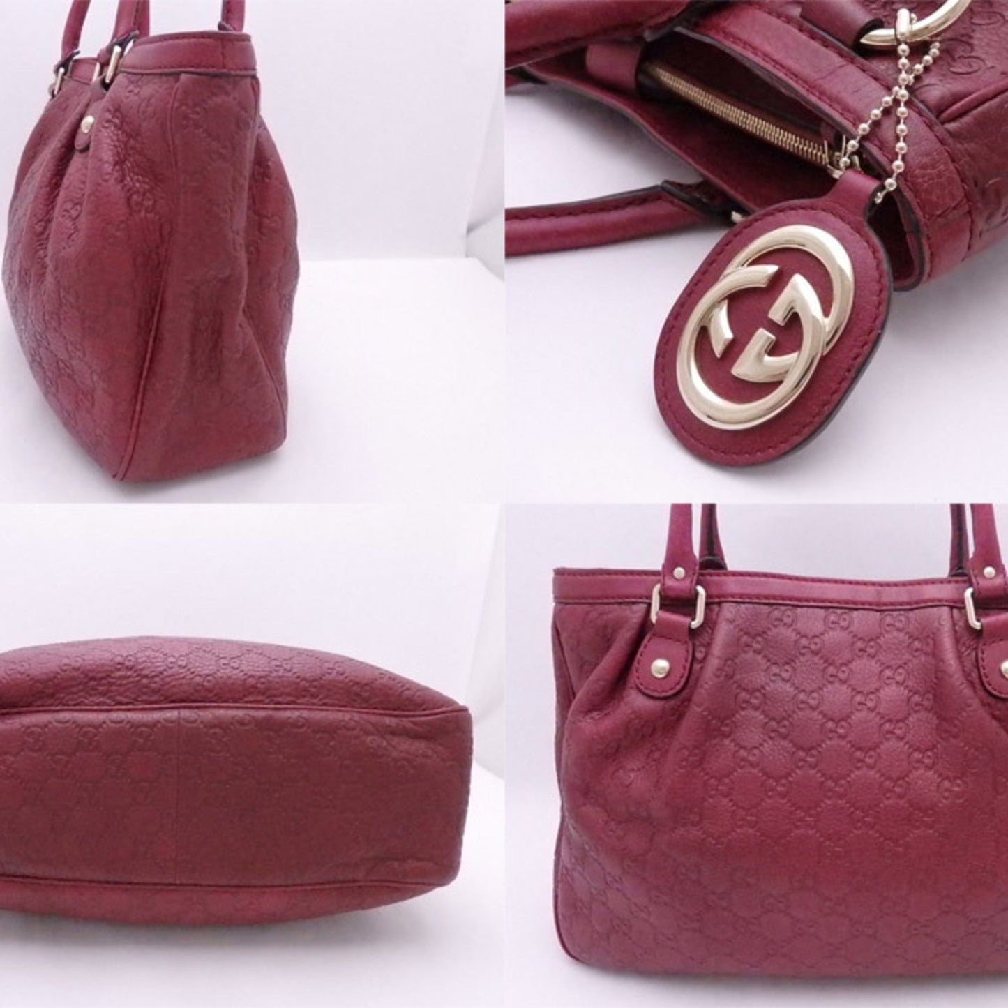 Gucci shoulder bag sima burgundy leather tote 296835