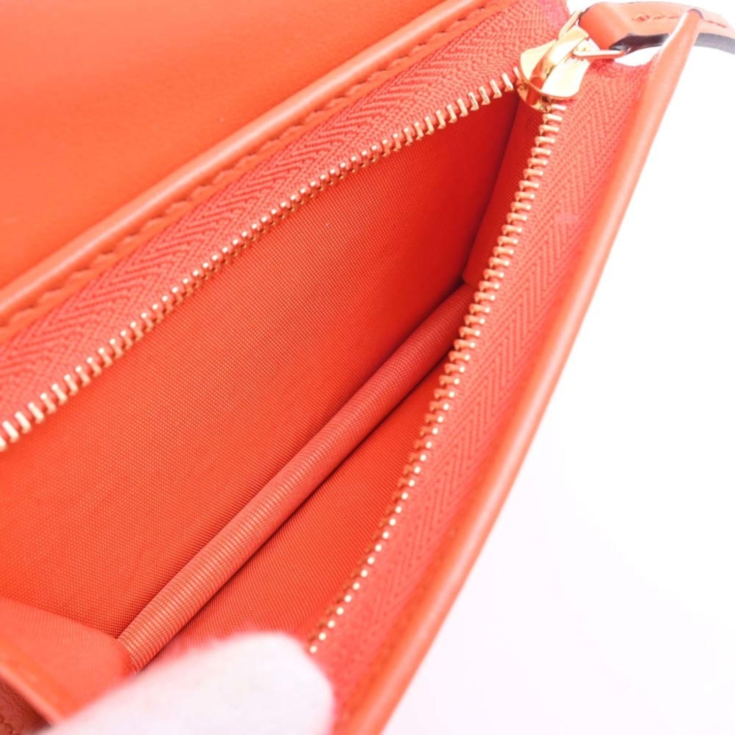 GUCCI GG Matelasse Leather Card Case Bifold Wallet 723786 Orange Ladies