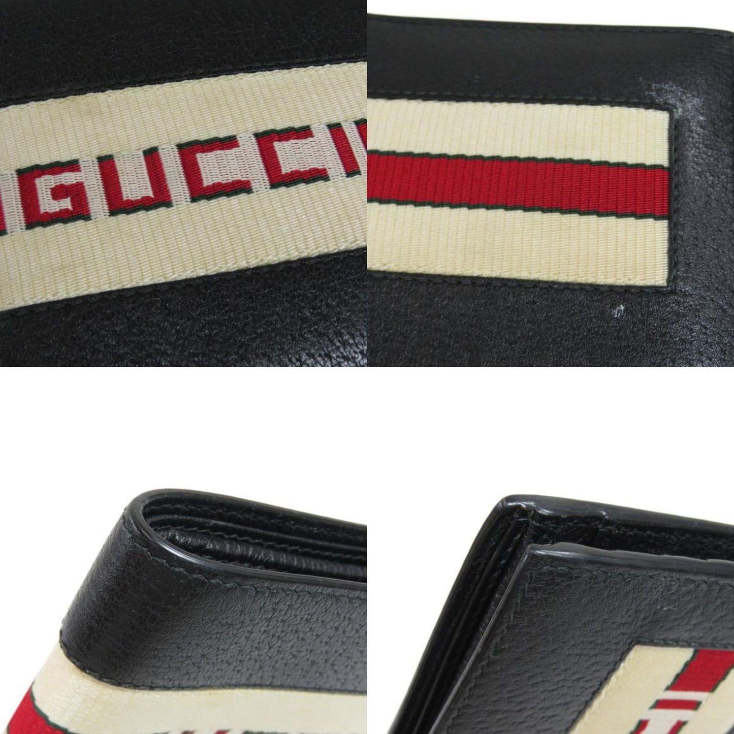 Gucci 408826 sherry line bi-fold wallet calf ladies