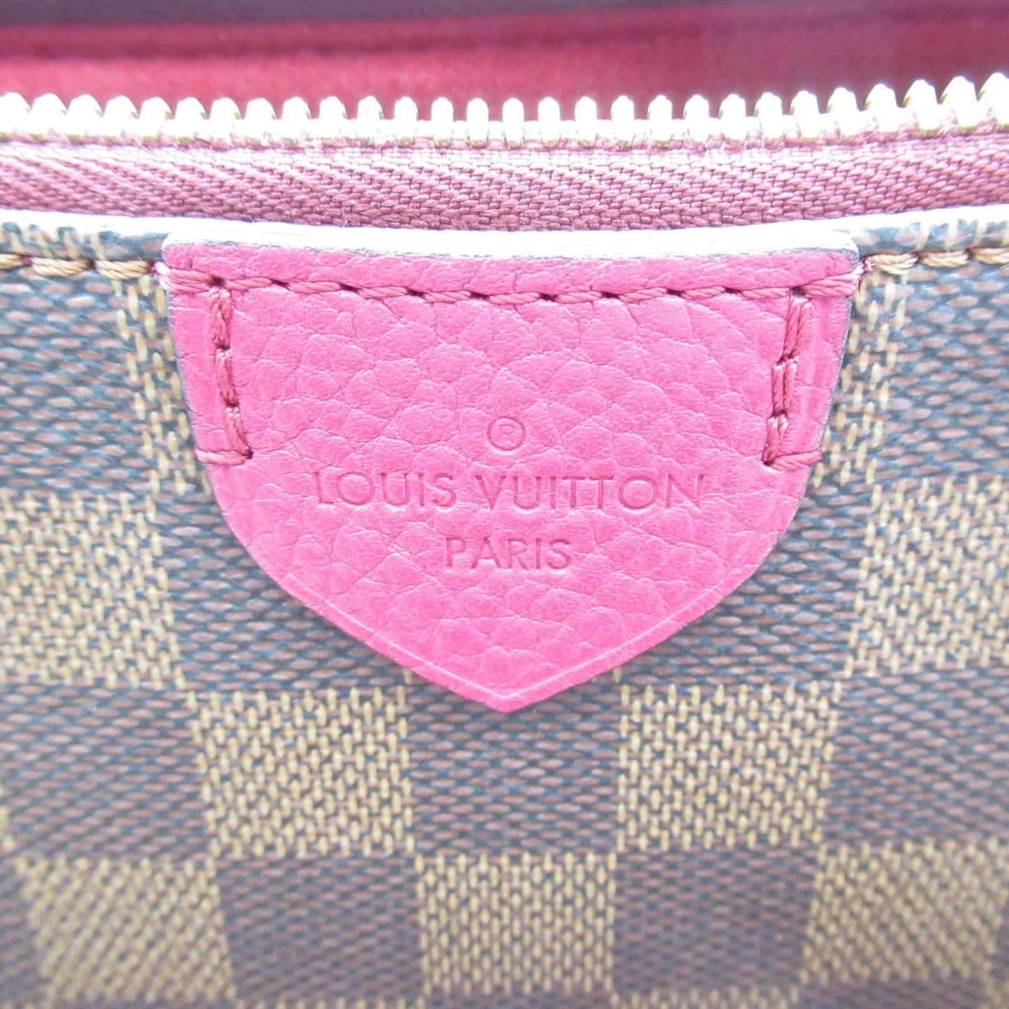 LOUIS VUITTON Hyde Park Tote Bag Brown Fuschia Damier PVC coated canvas N41015