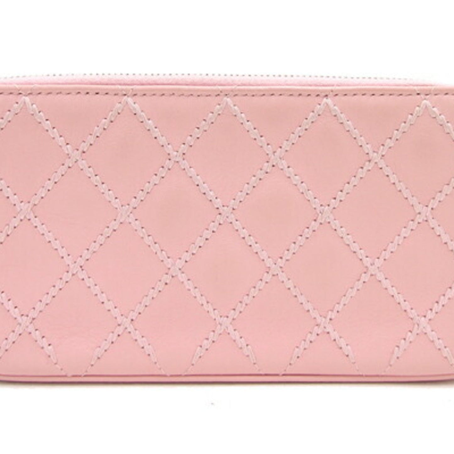 CHANEL Chain Wild Stitch A82527 Pink Leather Shoulder Women's Bag Matelasse Quilting Cocomark Long Wallet