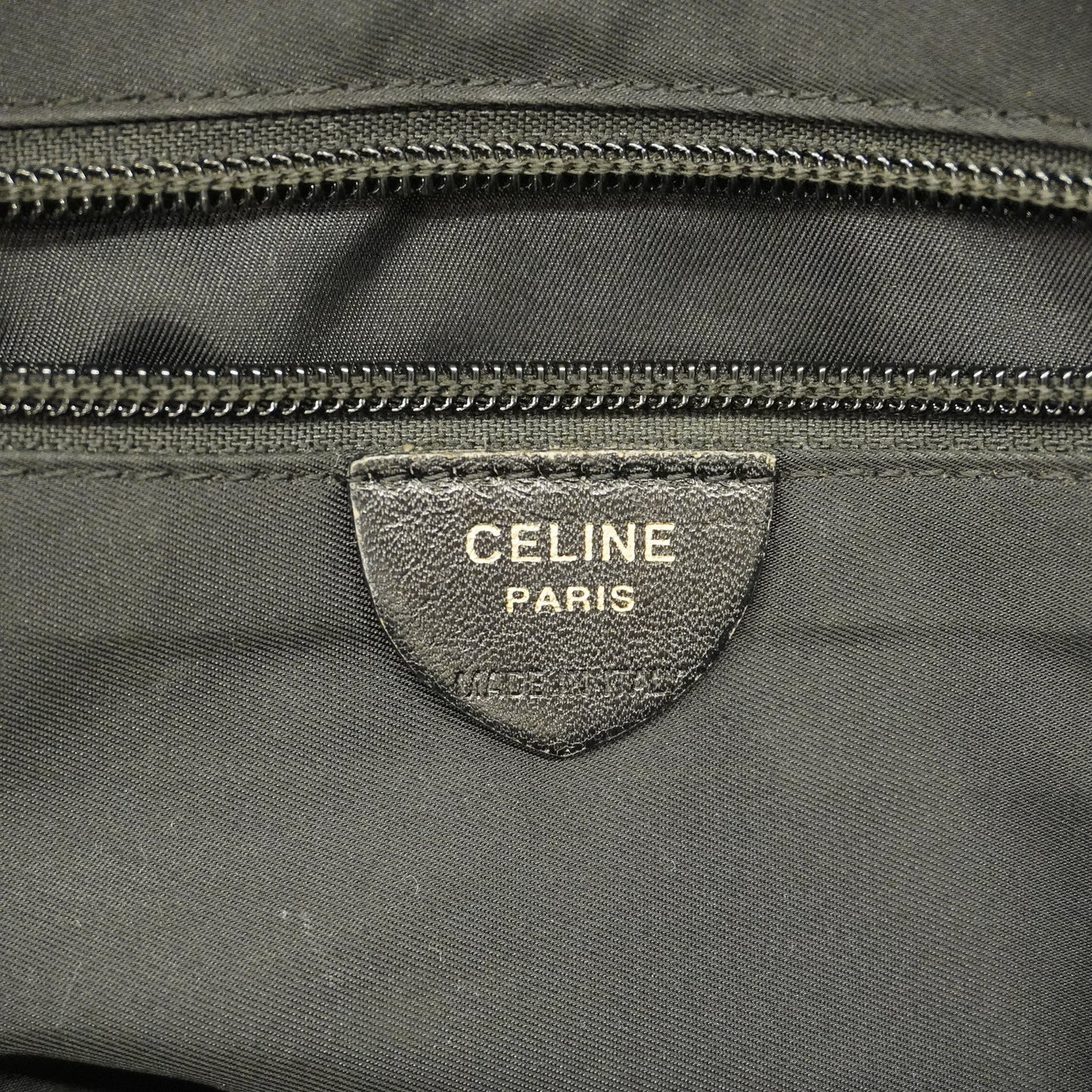 Celine[3cc2466]   handbag nylon/leather black gold metal