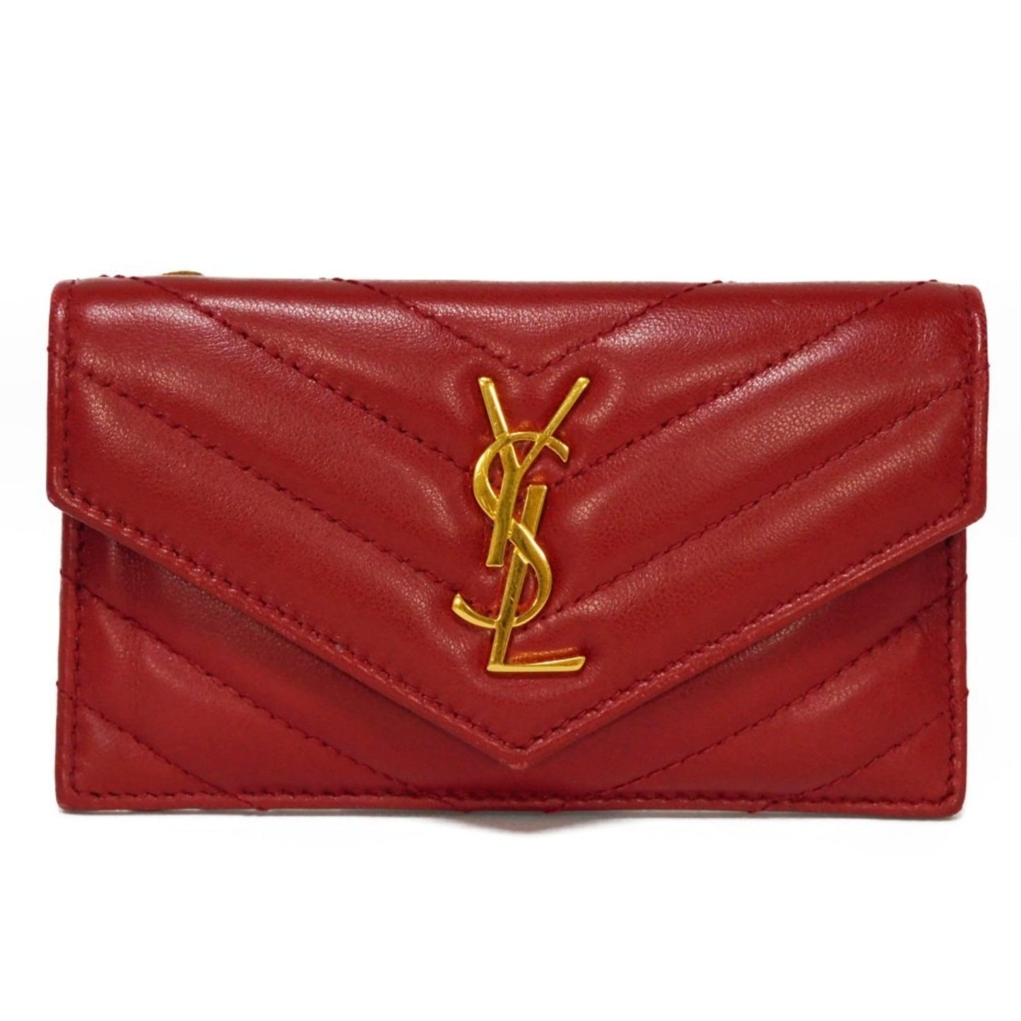 SAINT LAURENT Coin Case Cassandra Matelasse Fragment Quilted YSL Lambskin 612808 AAA44 6008 Men's Women's Wallet