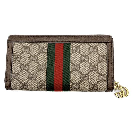 GUCCI GG Zip Around Wallet Brown Beige GG Supreme 52315496IWG8745