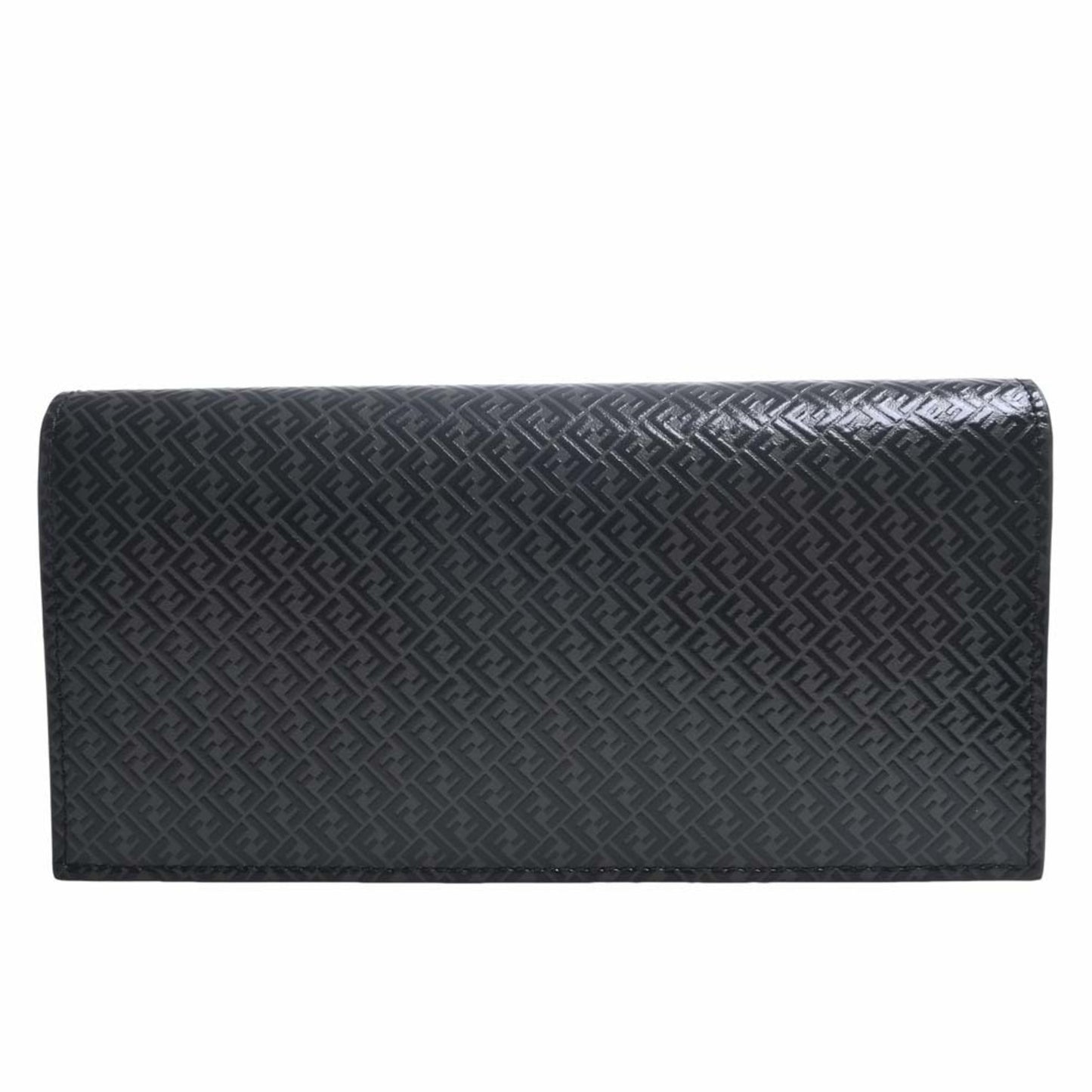 FENDI Micro FF Leather Bifold Long Wallet 7M0264 Black Men's