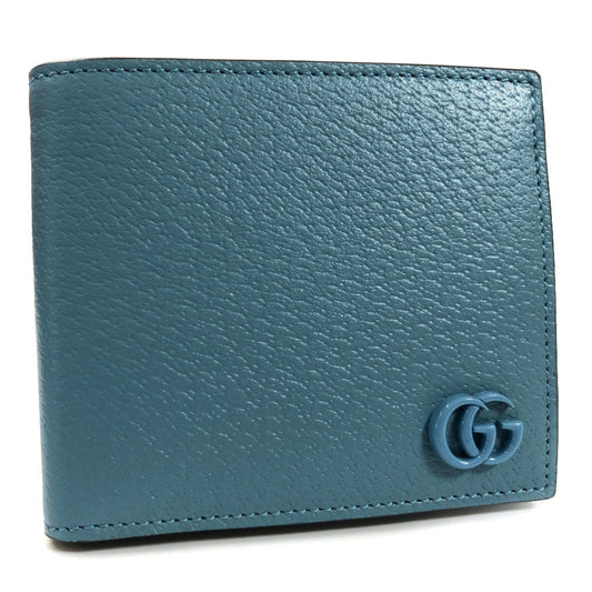 Gucci Folio Wallet GG Marmont Coin 428725 Leather Blue Ladies Gucci