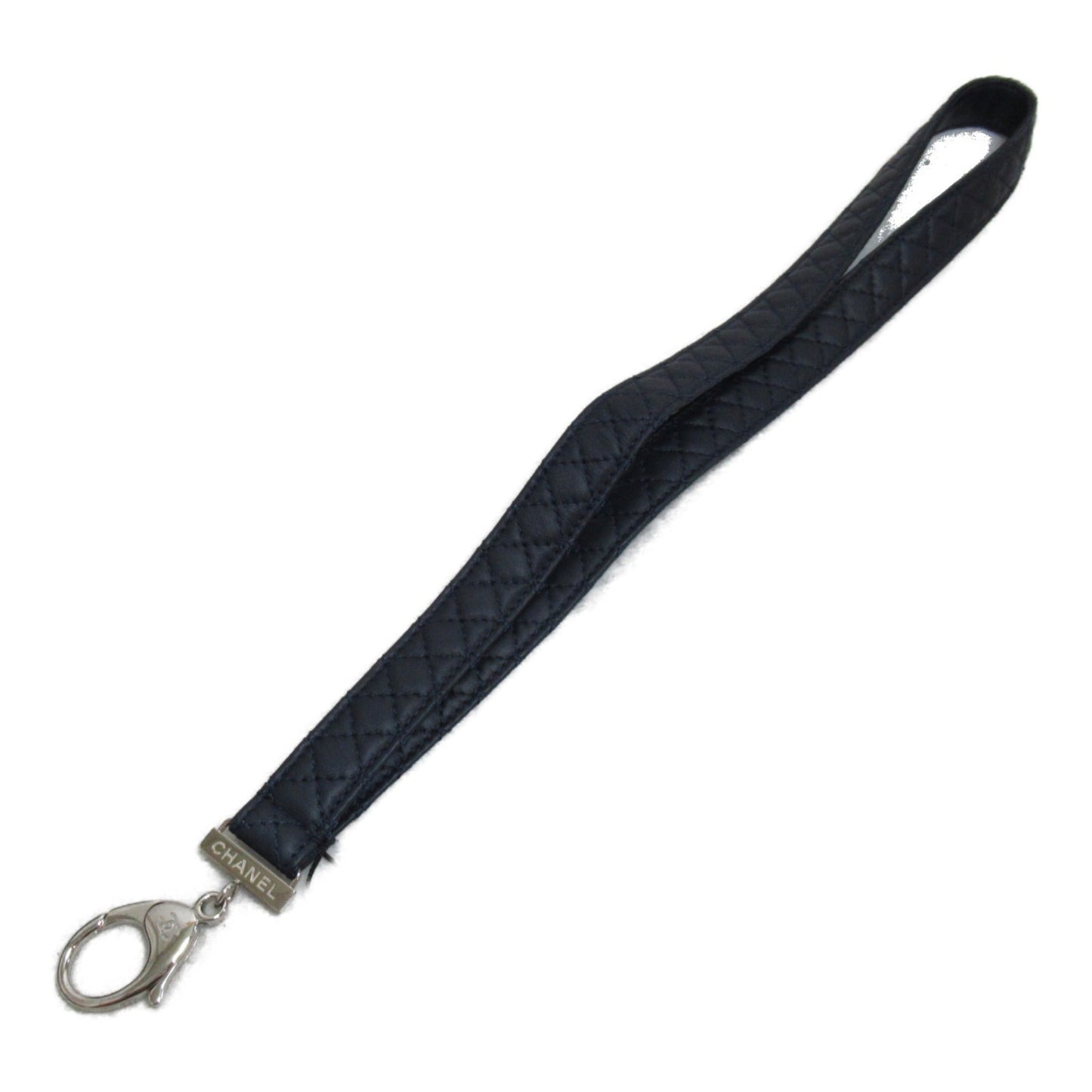 CHANEL Shoulder strap Navy leather