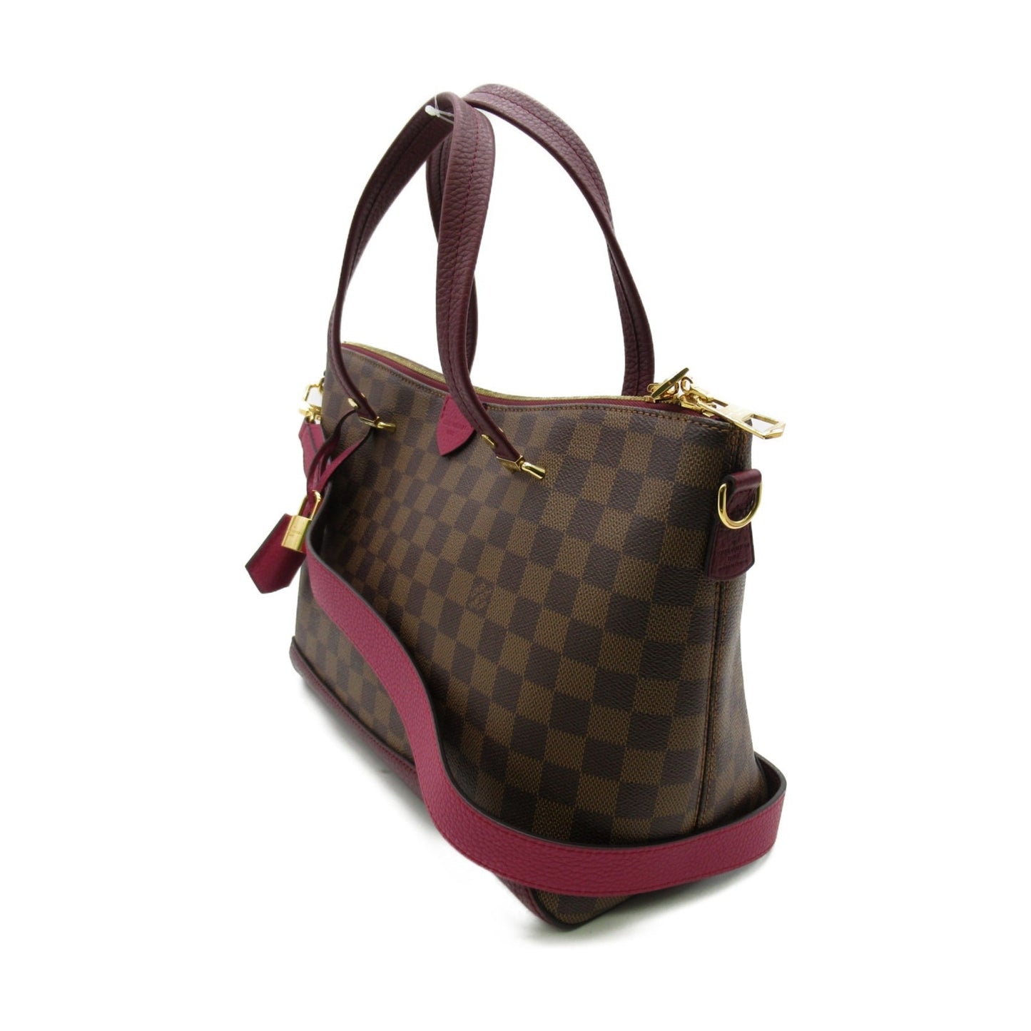 LOUIS VUITTON Hyde Park Tote Bag Brown Fuschia Damier PVC coated canvas N41015