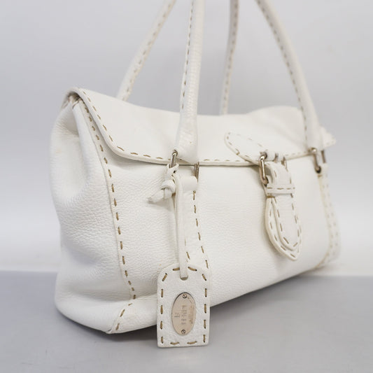 FENDI   Selleria Handbag Women's Leather Handbag White