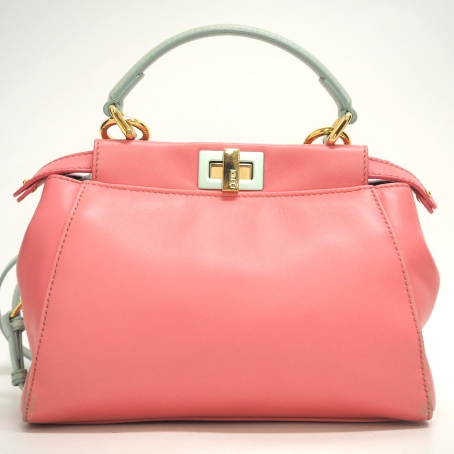 FENDI 8BN244 Mini Peekaboo 2way Handbag Shoulder Bag Pink Ladies