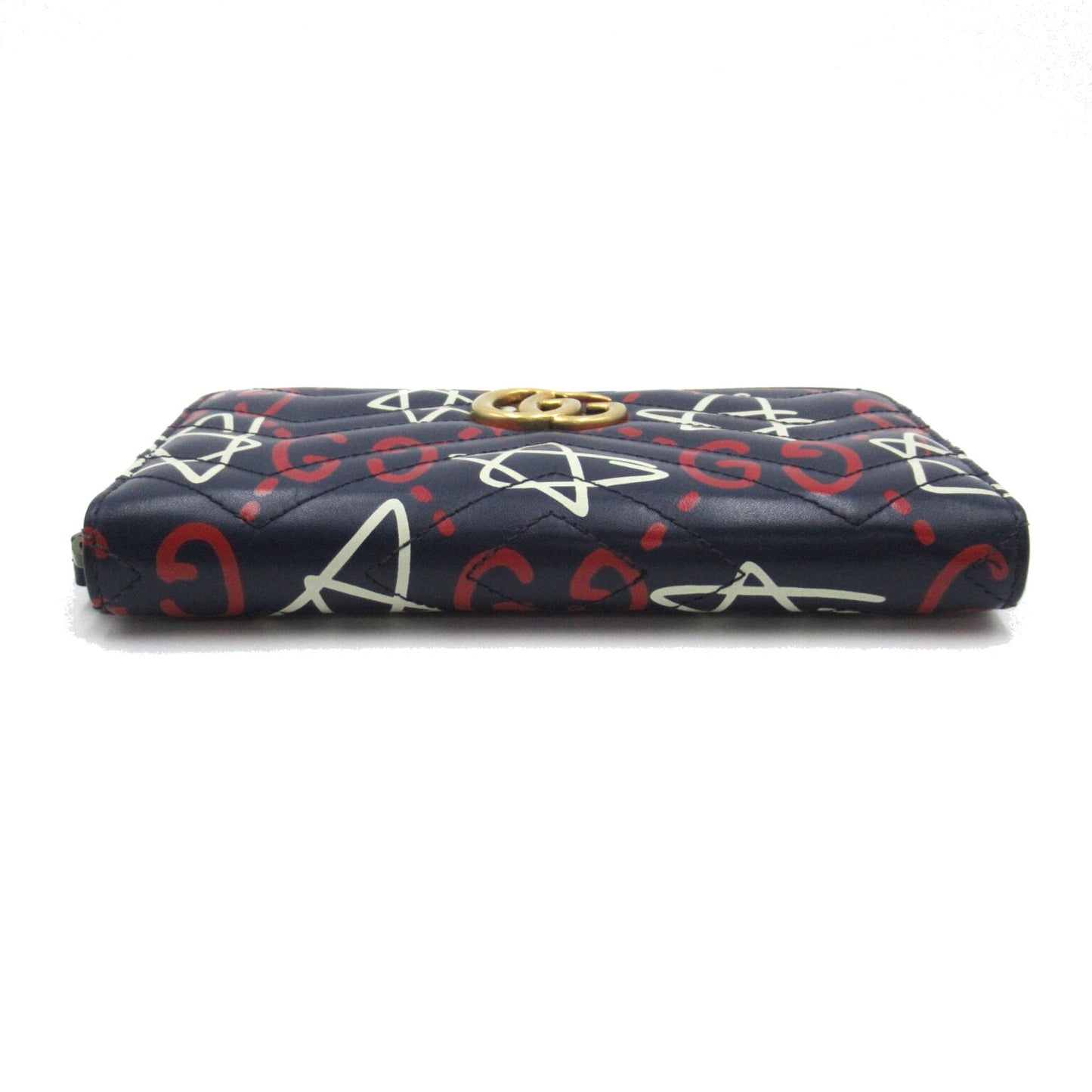 GUCCI Round long wallet Navy Calfskin [cowhide] 448087