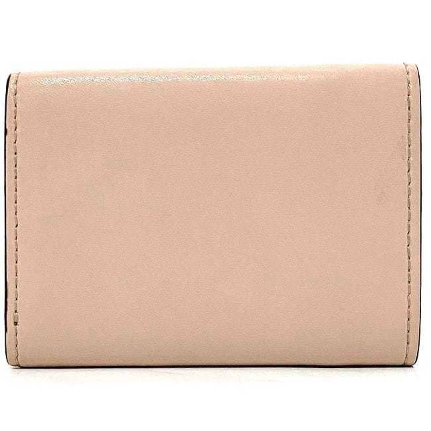 FENDI Trifold Wallet Pink Beige Gold Fizu 8M0395 Leather GP  Circle Women's