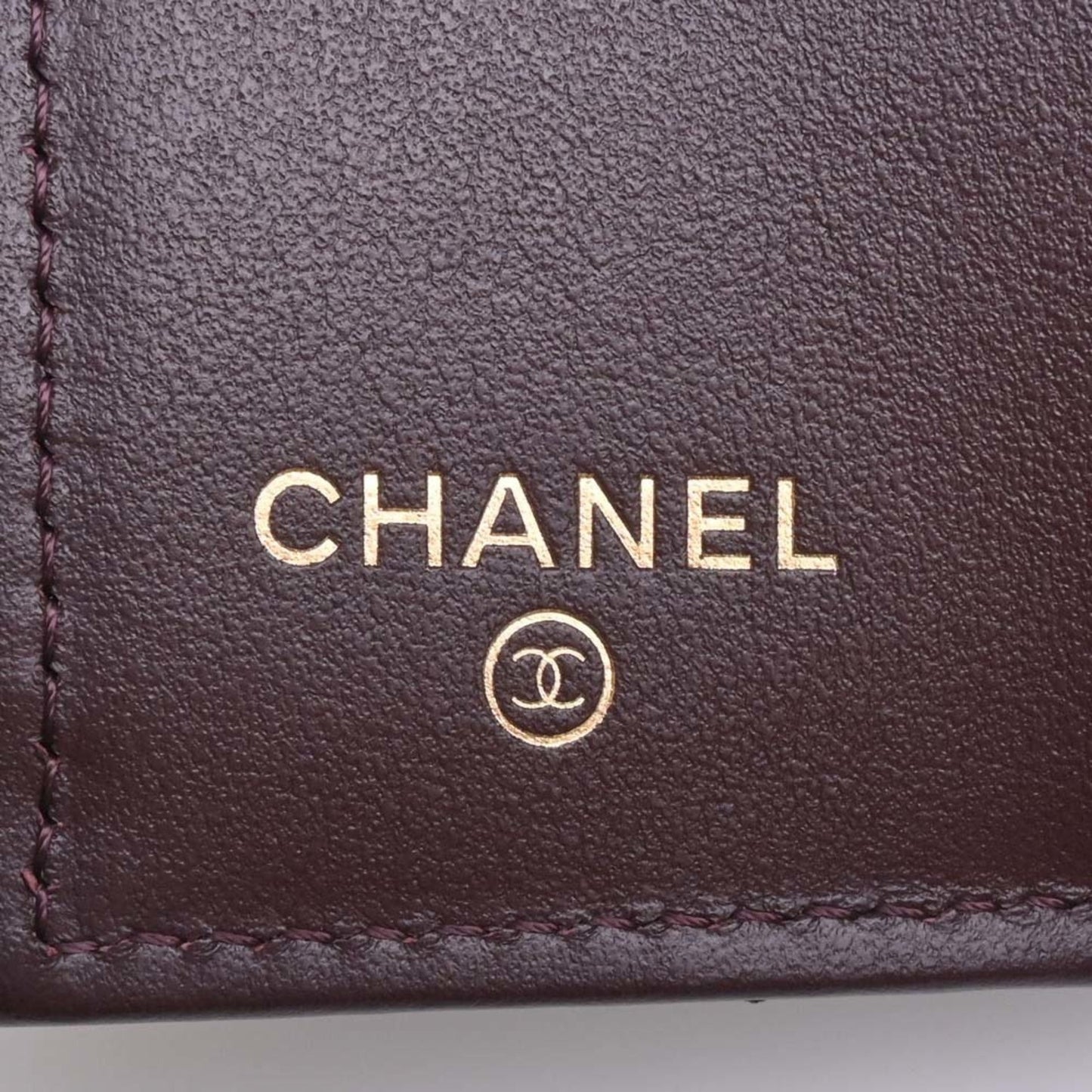 CHANEL Caviar Skin Matelasse Coco Mark Trifold Wallet Black Ladies