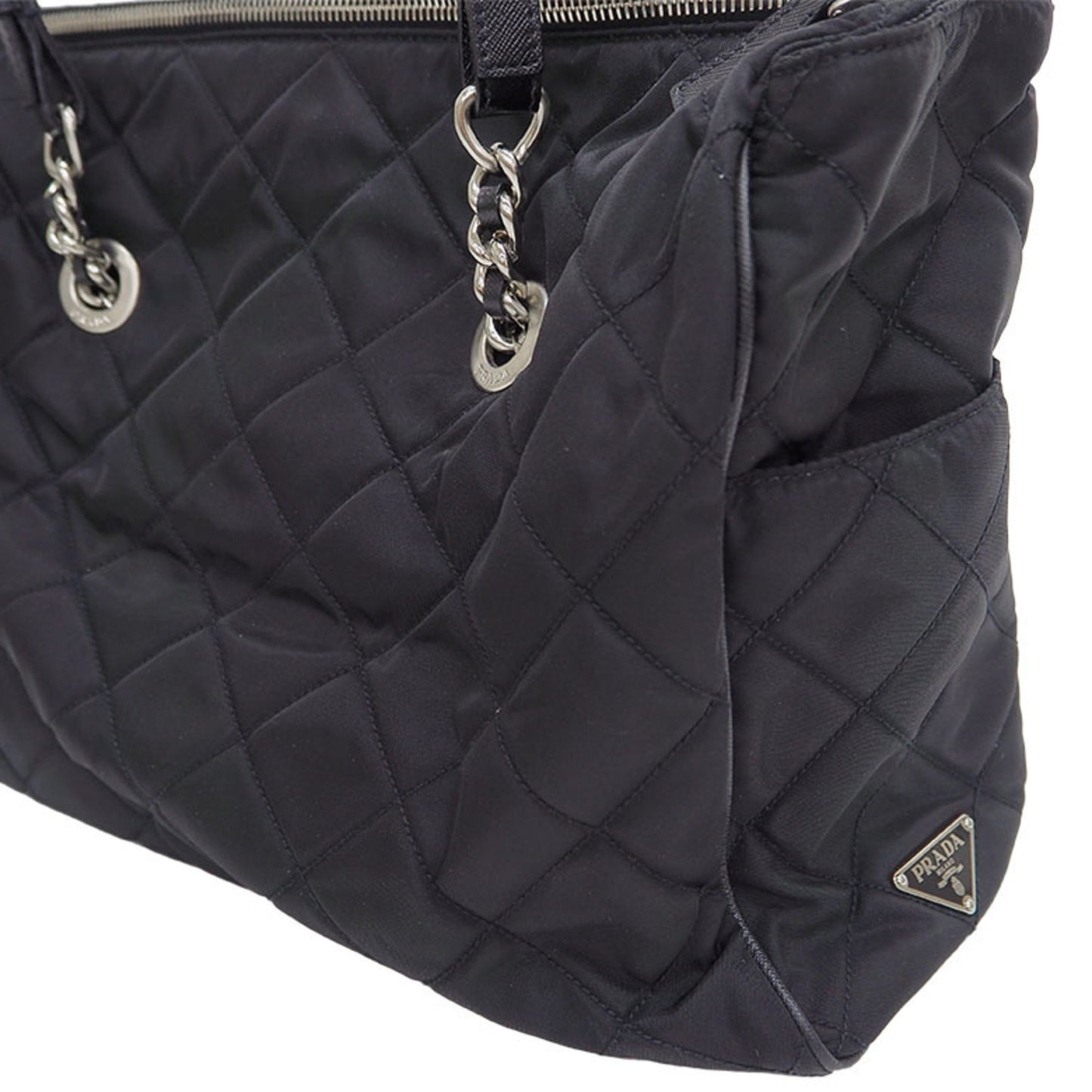 Prada Quilted Chain Shoulder Bag Black BR2234 Tote