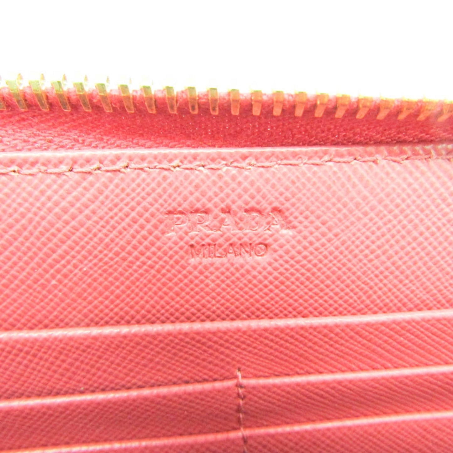 PRADA Saffiano 1M0506 Women's Leather Long Wallet [bi-fold] Peonia