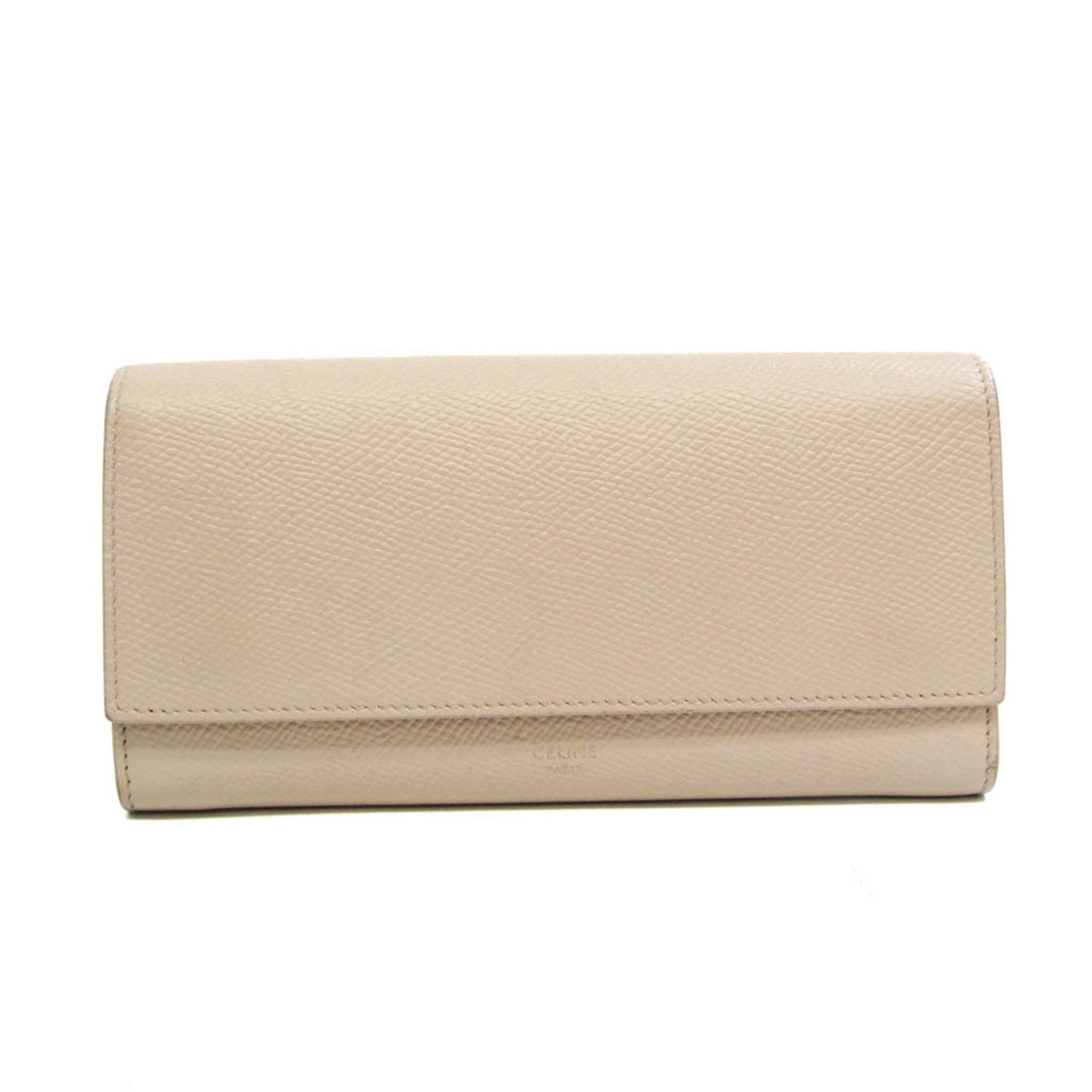 Celine Large Flap Wallet 10B563BEL Women's Calfskin Long Wallet [bi-fold] Beige