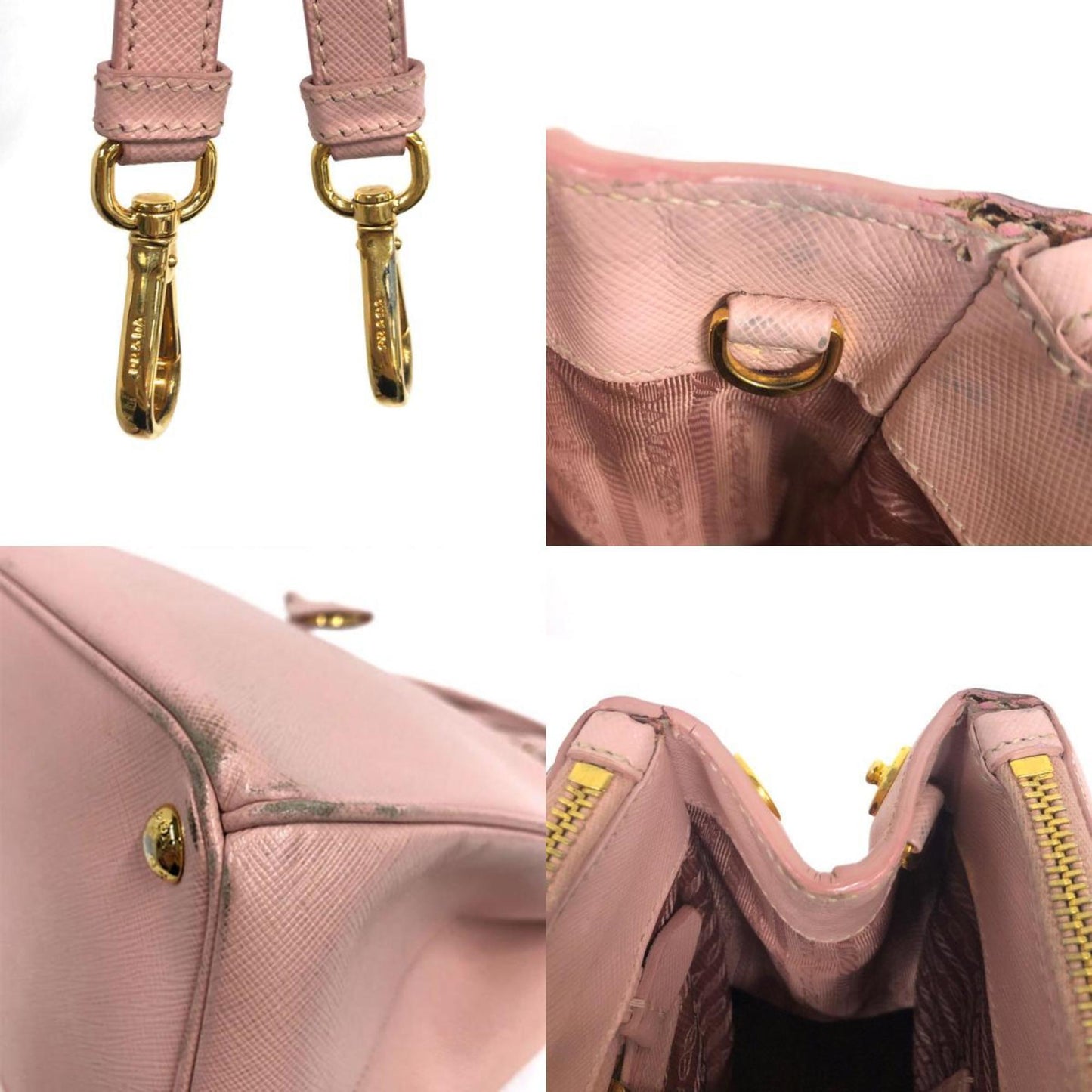 PRADA handbag shoulder bag Galleria leather pink ladies