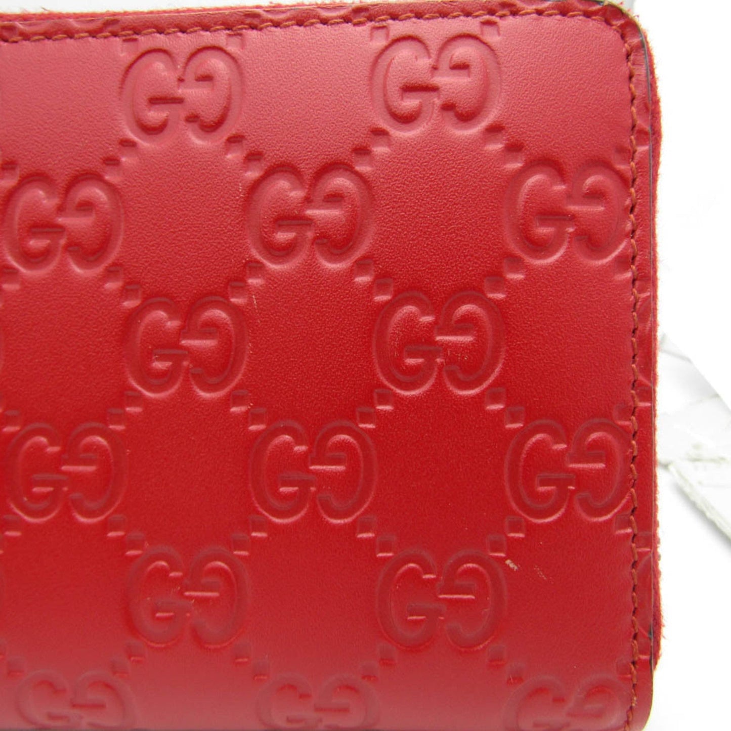 GUCCIssima AVEL 307987 GG Leather Long Wallet [bi-fold] Red Color