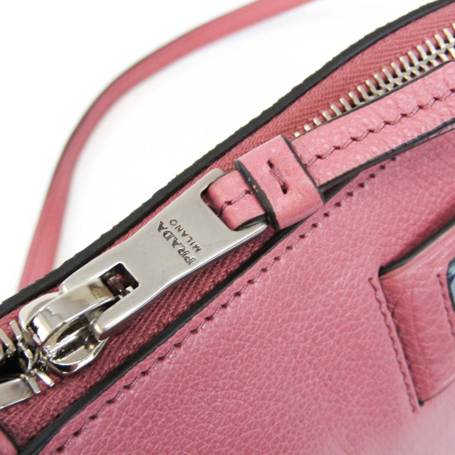 PRADA Etiquette Women's Leather Shoulder Bag Pink