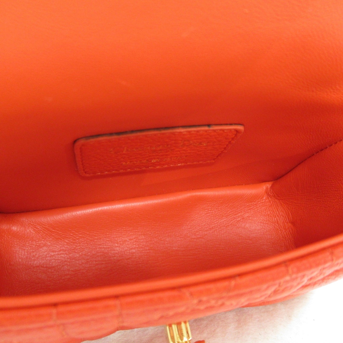 Dior card micro bag Orange leather S2022UWHC37O