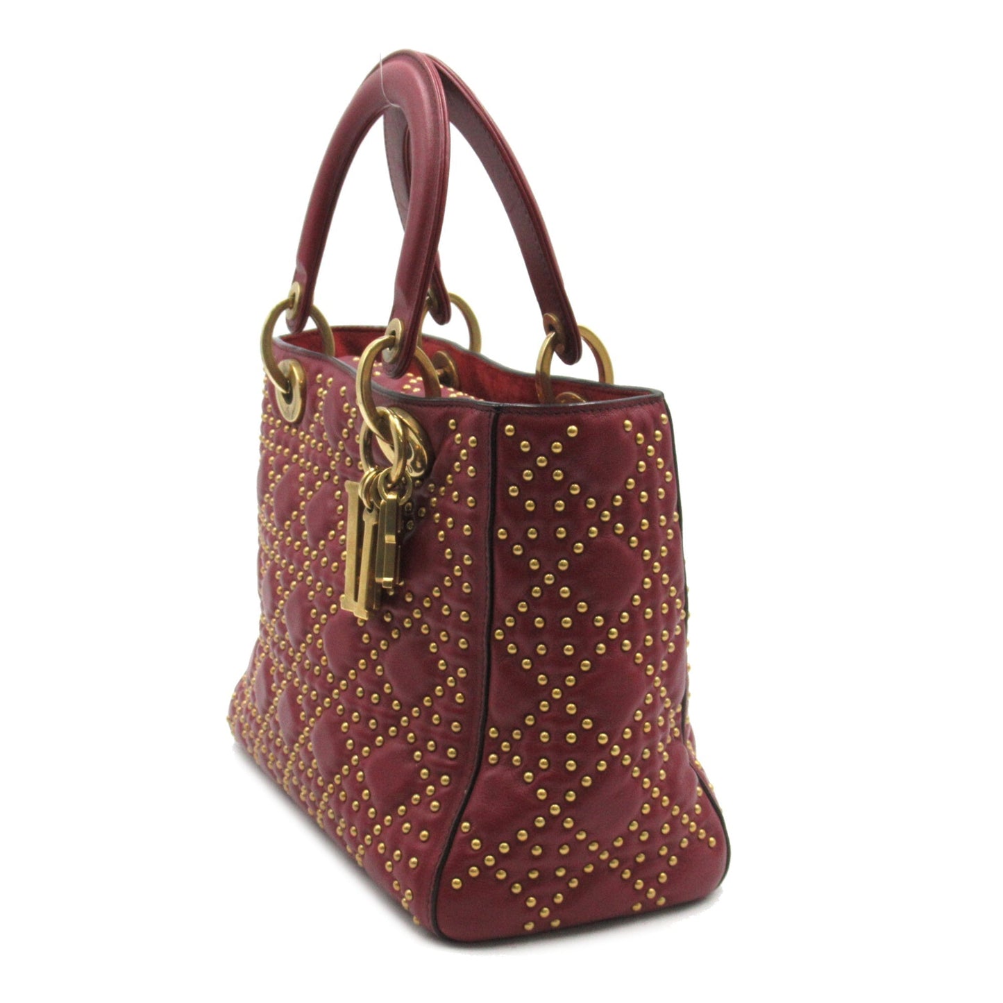 Dior Lady dior tote Bordeaux system leather