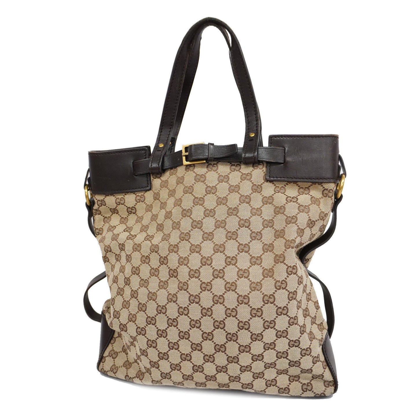 GUCCIAuth  Tote Bag 107756 Women's GG Canvas,Leather Beige,Brown