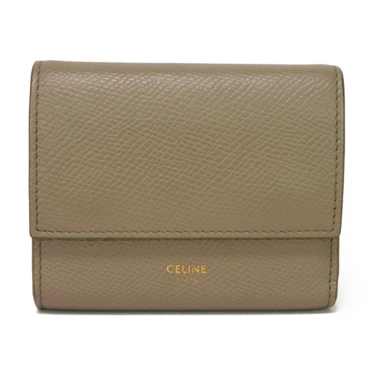 Celine Trifold Wallet Small W Hook Compact New Logo Pebble 10B573BEL.10BL Men's Women's Billfold