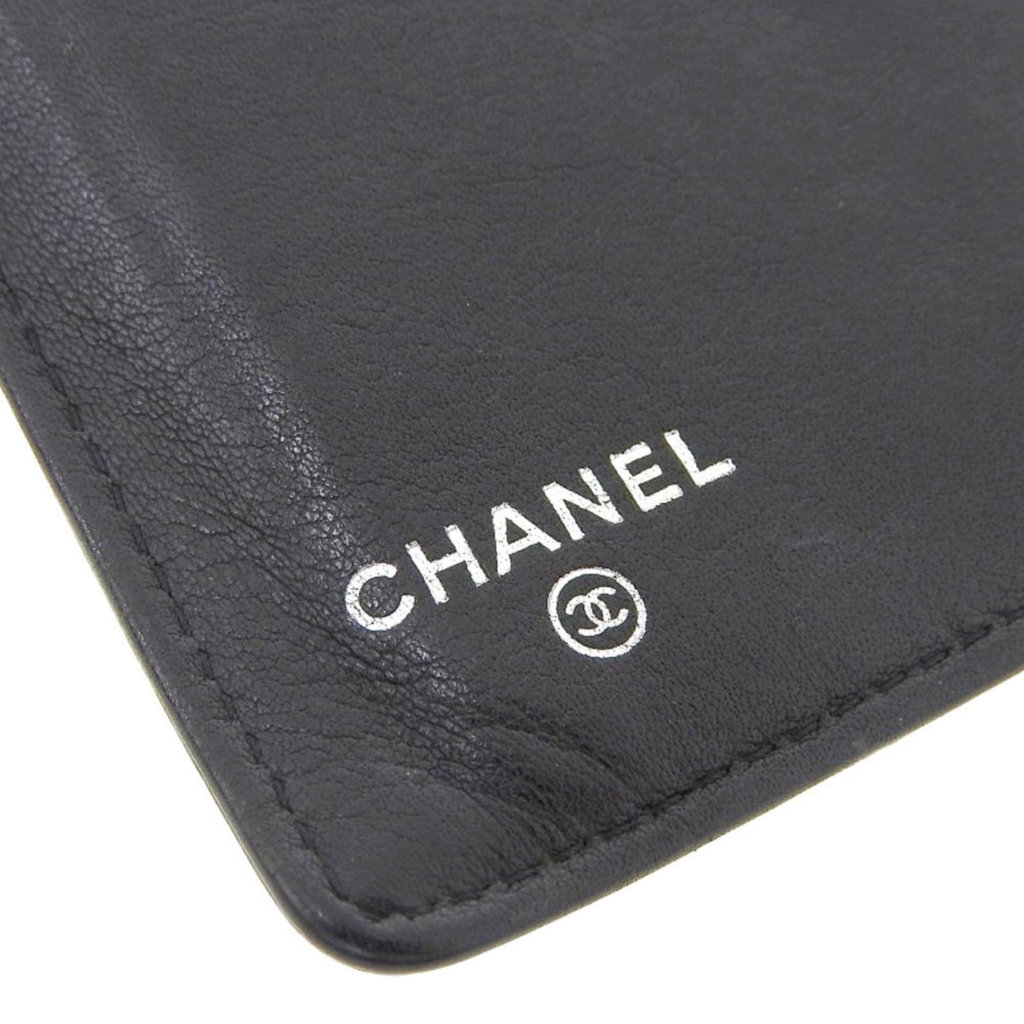 Chanel Cocomark bi-fold long wallet caviar skin black with seal 13 series A48651