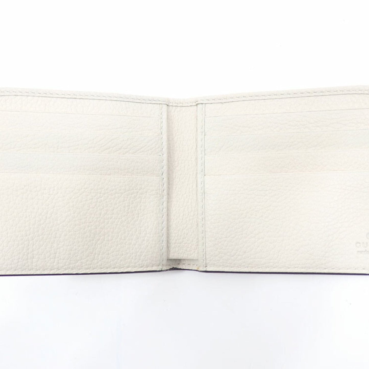 Gucci bi-fold wallet men's off-white white leather 496309