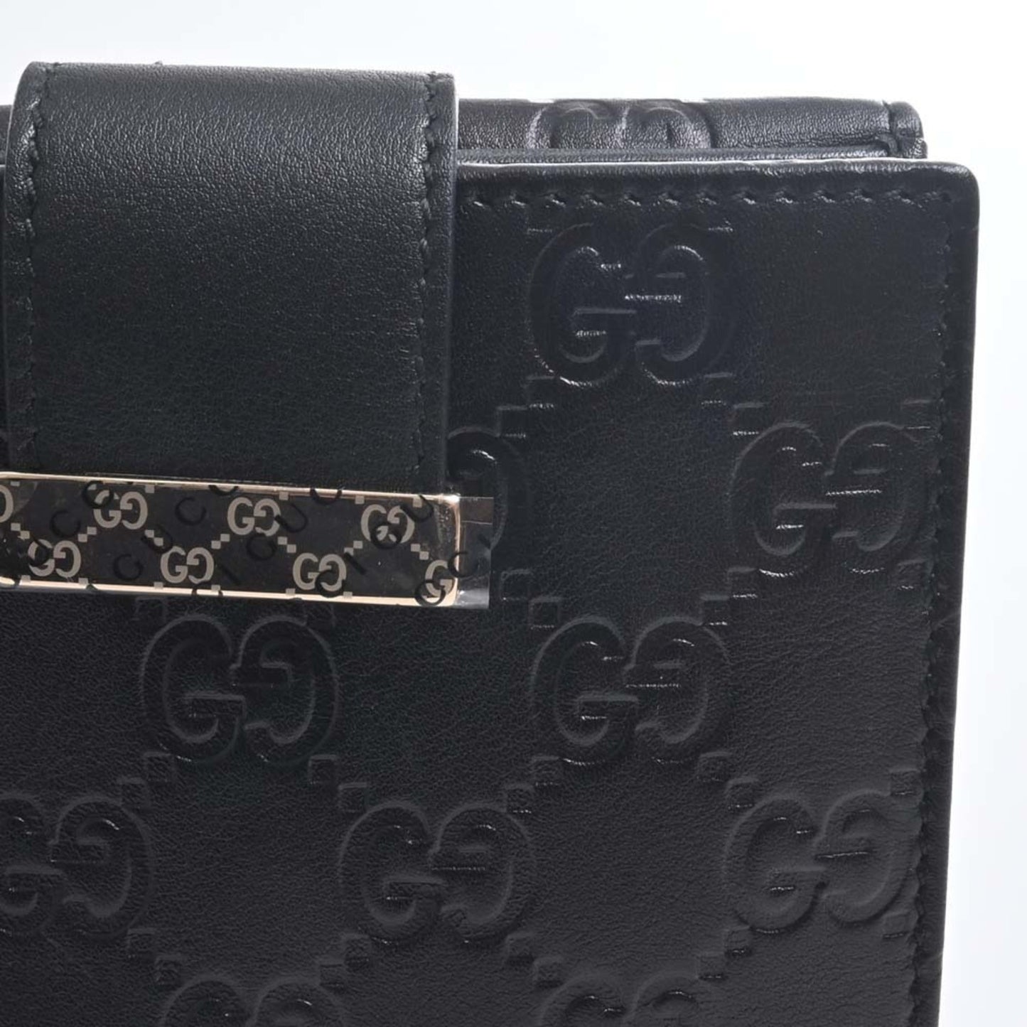 GUCCIsima Leather Bifold Wallet 212090 Black Women's