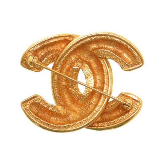 Chanel Vintage Coco Mark Matrasse Gold Earrings Accessories