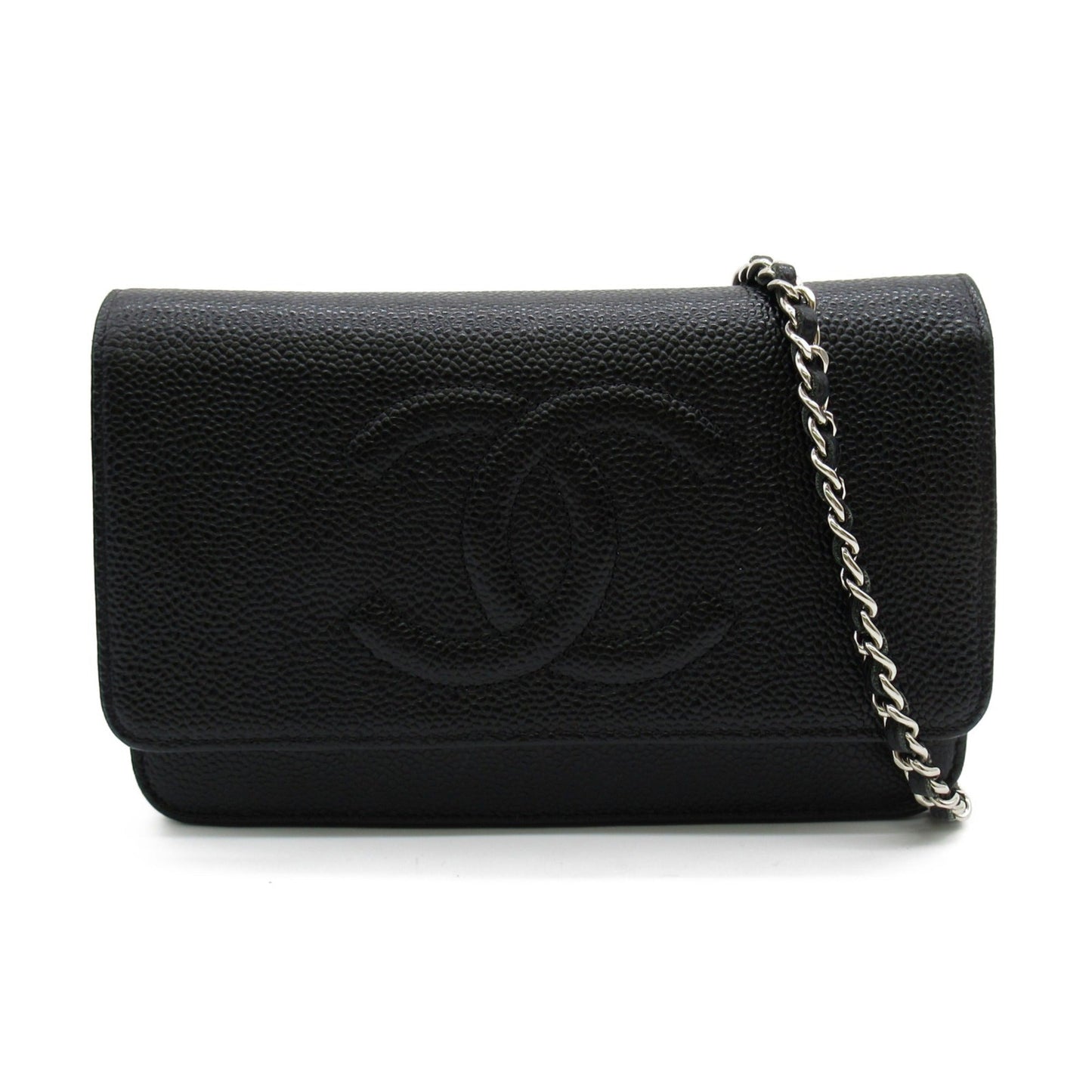 CHANEL Chain wallet Shoulder Bag Black Caviar Skin [Grained Calf]