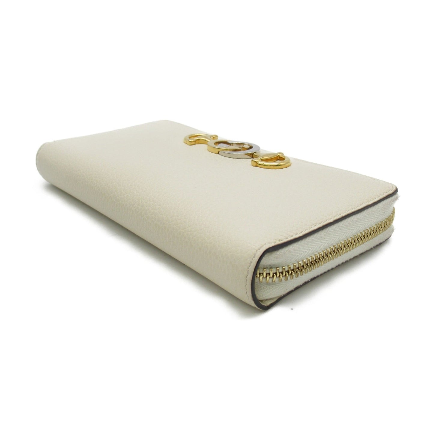 GUCCI Round long wallet Ivory leather 570661