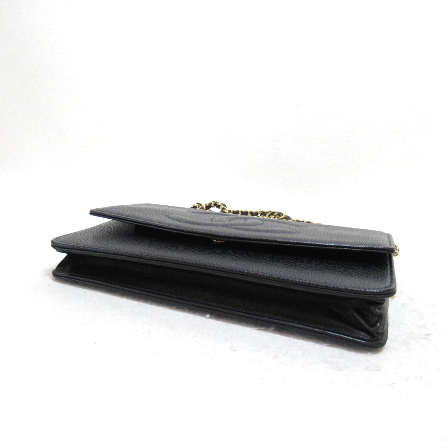 CHANEL Chain wallet Black Caviar Skin [Grained Calf]