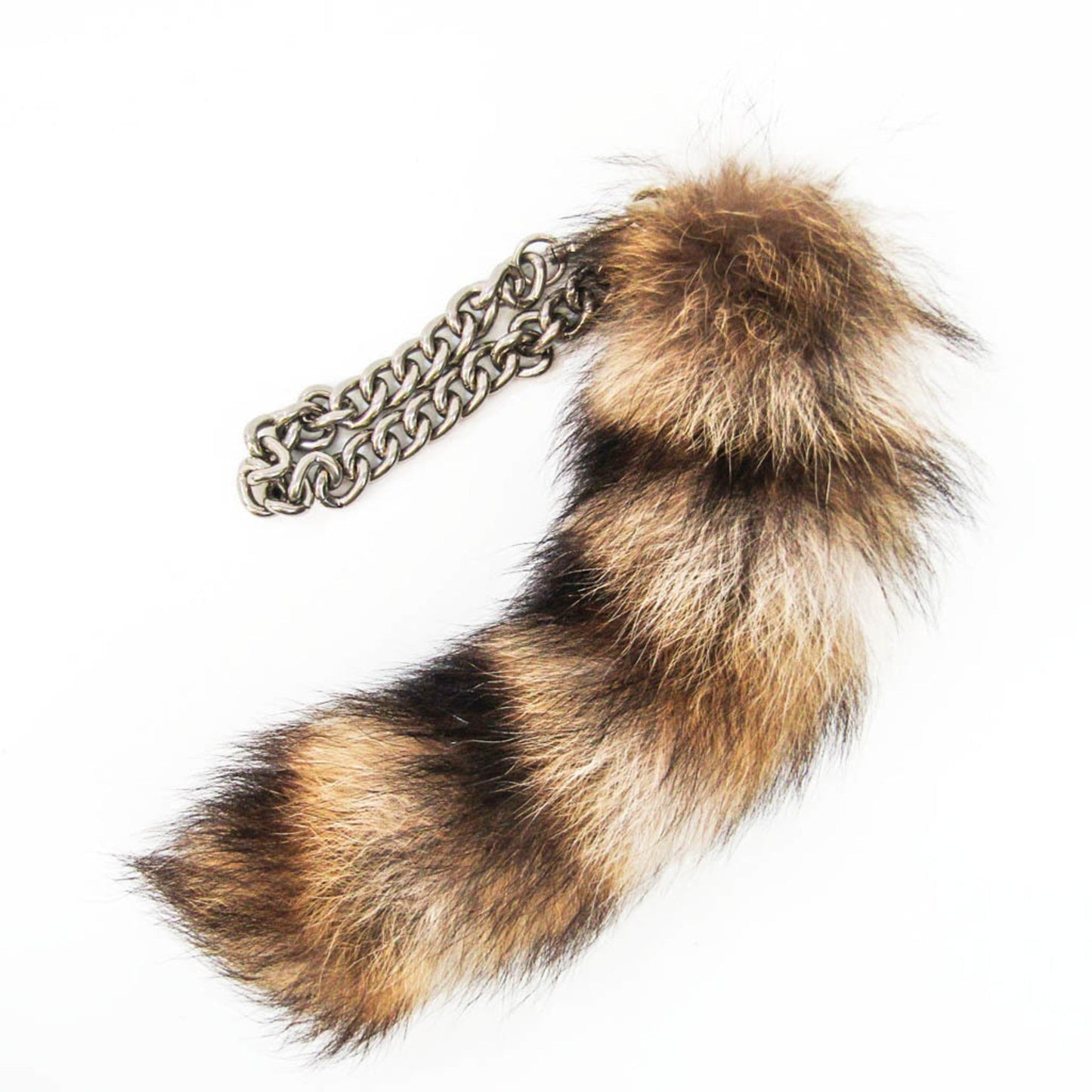 PRADA Tail Charm Keyring [Beige,Dark Brown,Silver]