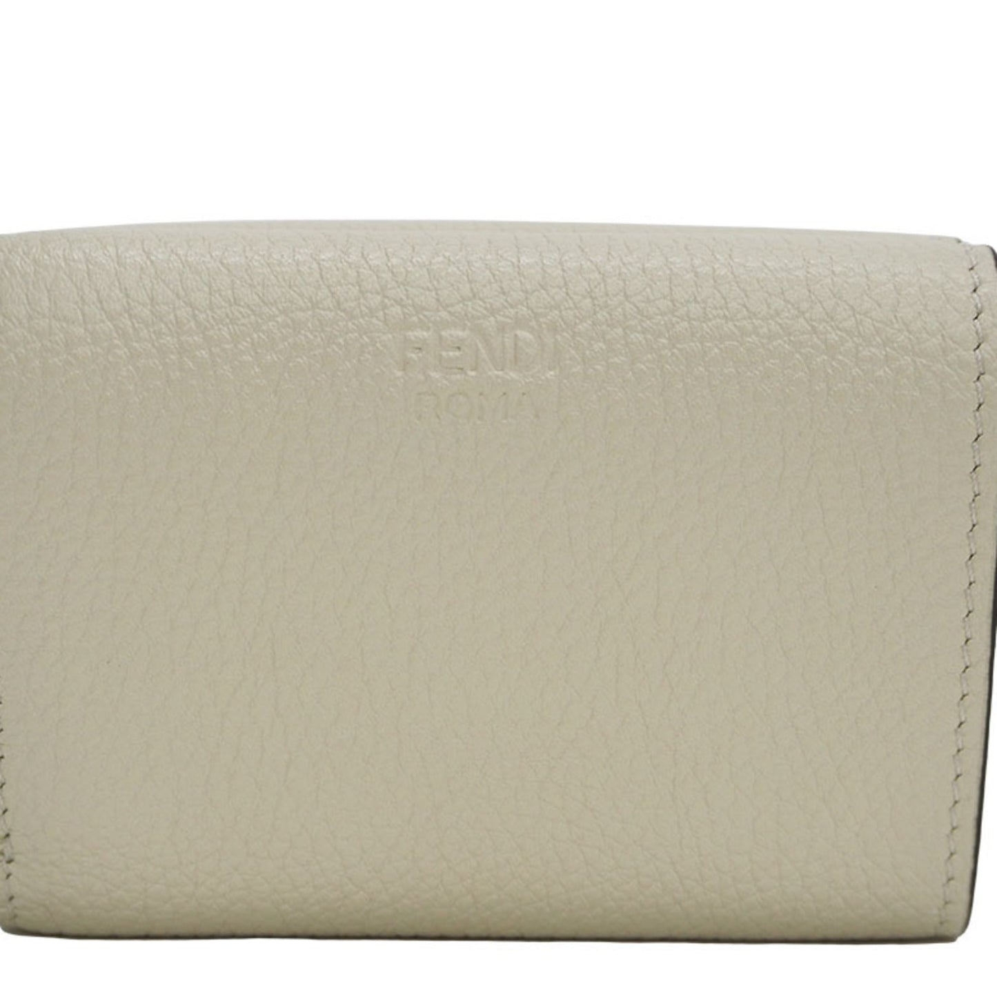 FENDI Micro Trifold Tri-Fold Wallet Ivory 8M0426 Peek-A-Boo