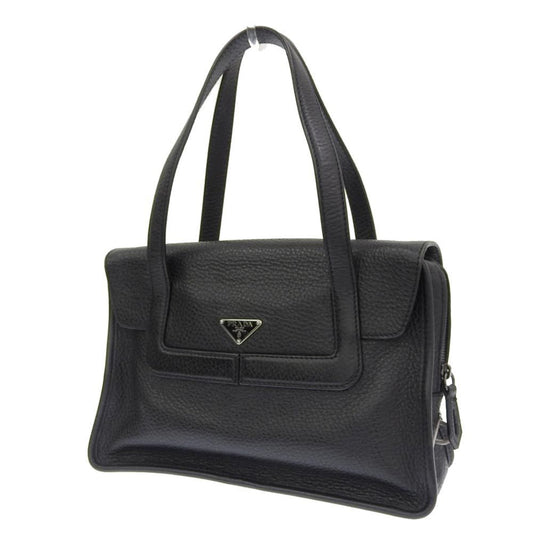 Prada stitch ribbon shoulder bag leather black BR1931