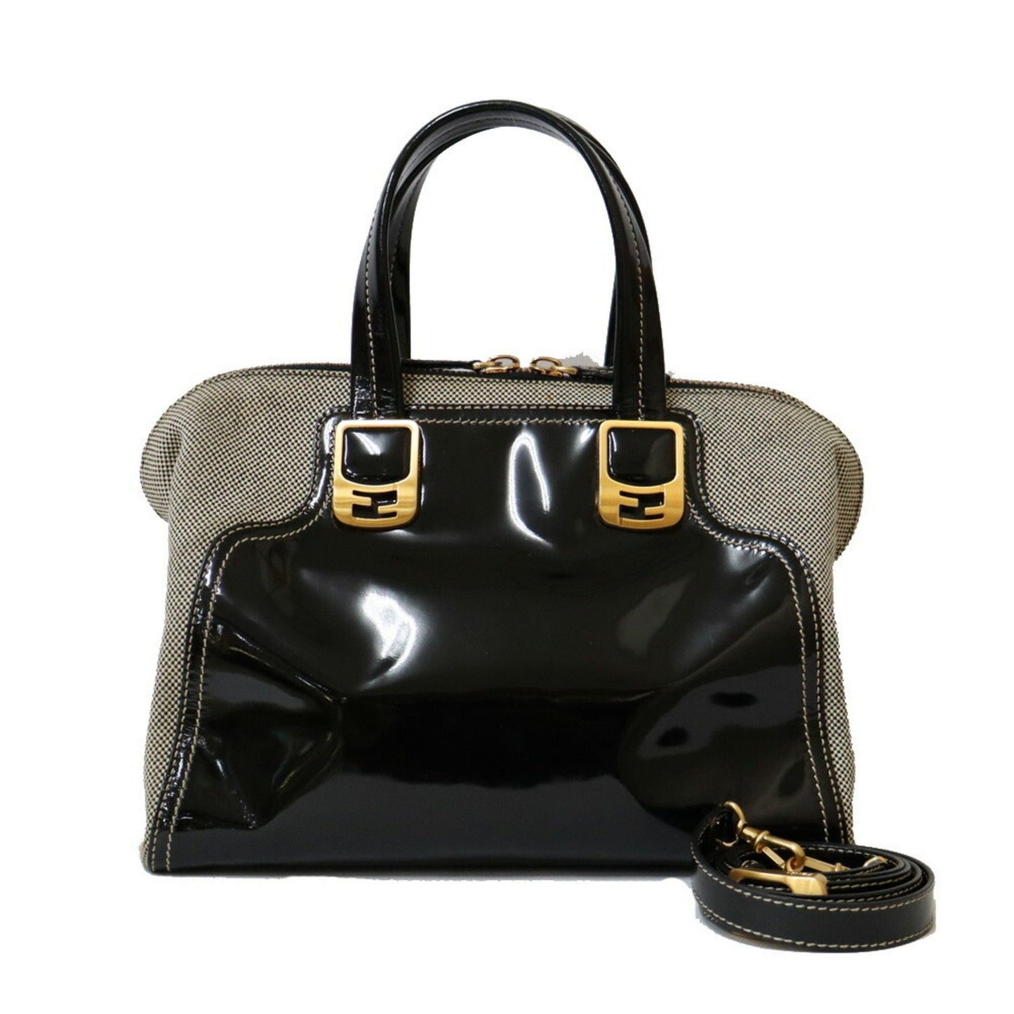 FENDI Handbag Chameleon Black Ladies