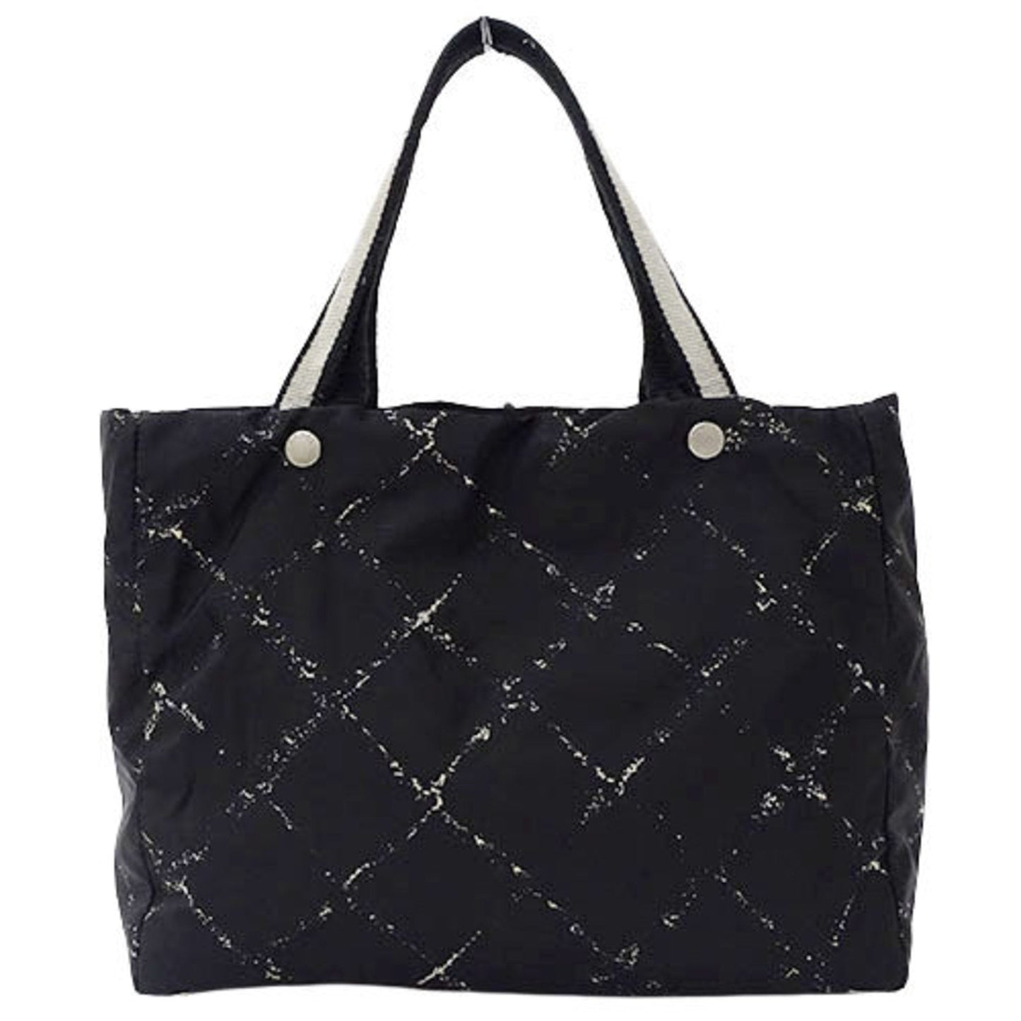 Chanel bag old line ladies tote shoulder nylon black