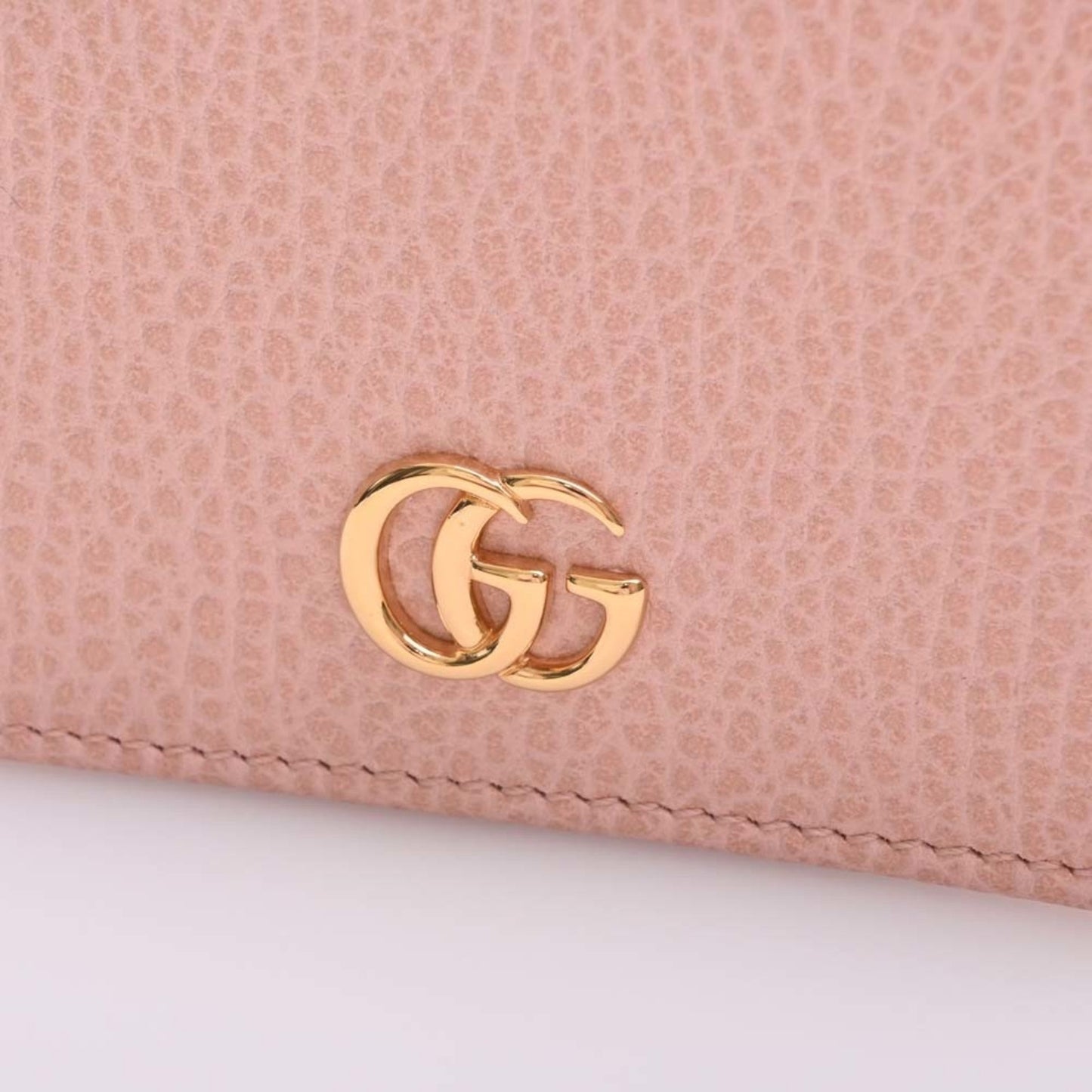 GUCCI GG Marmont Leather Bifold Wallet 456126 Pink Women's